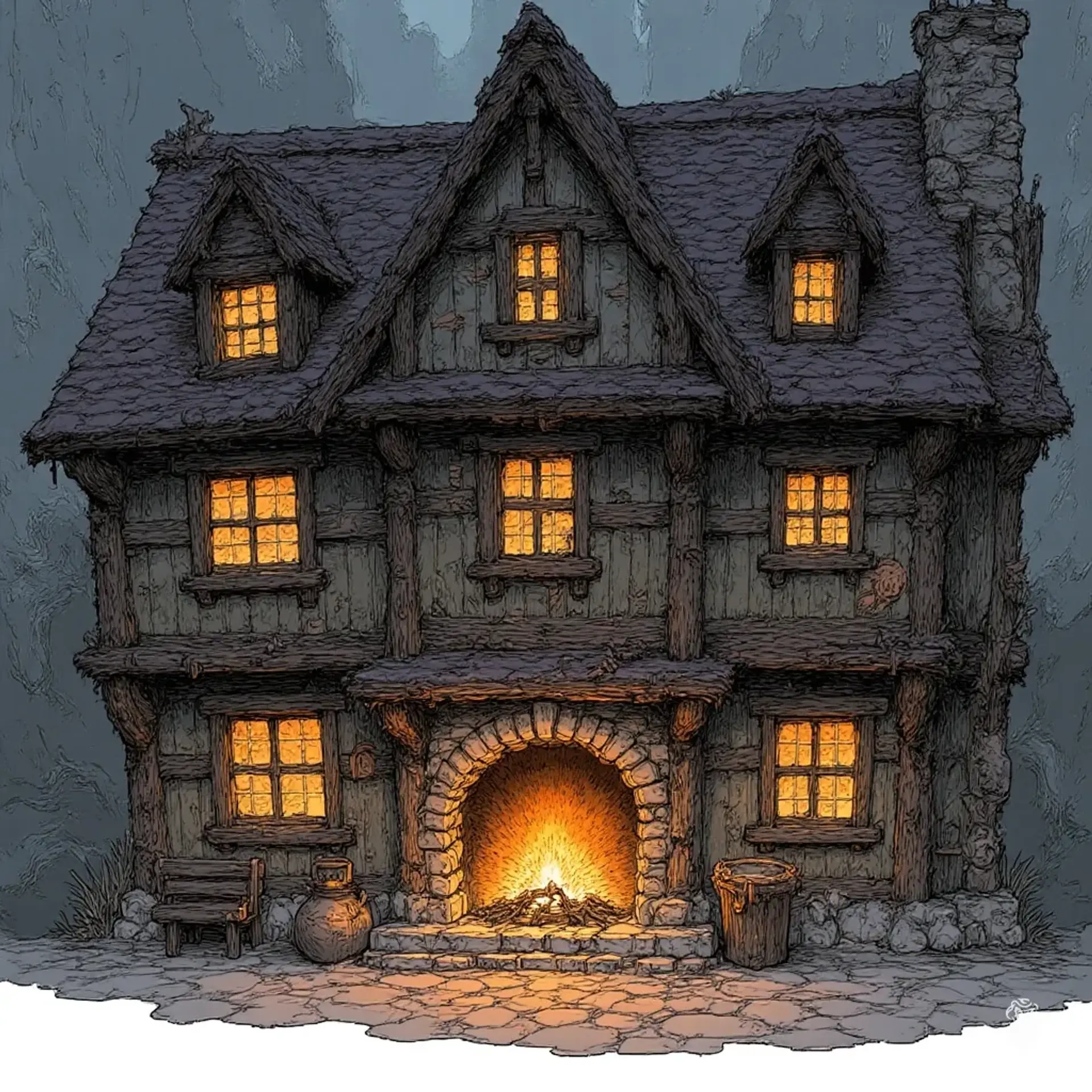 The Hearth & Hound - AI-generated fantasy Tavern