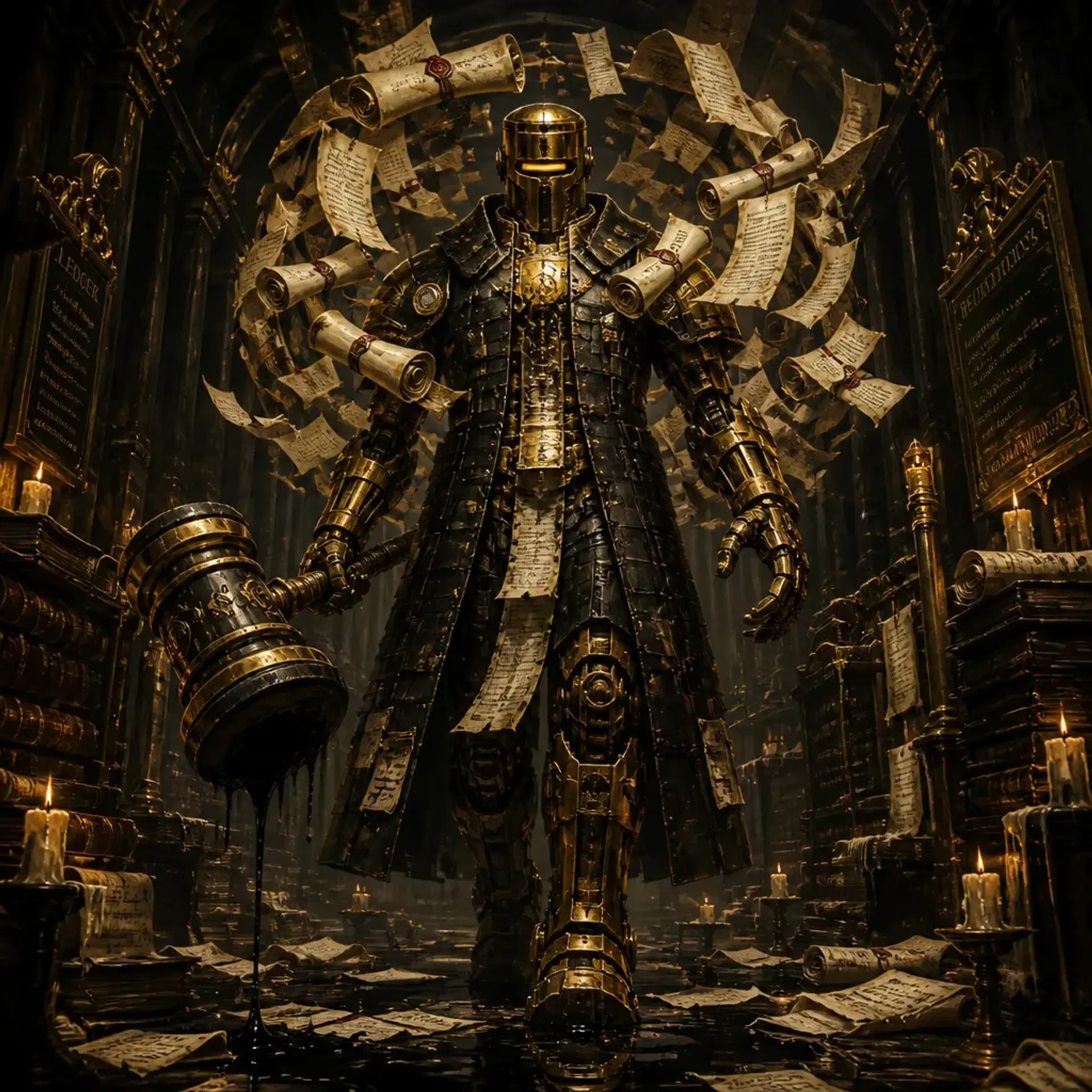 Ledgerbound Auditor - AI-generated fantasy Monster