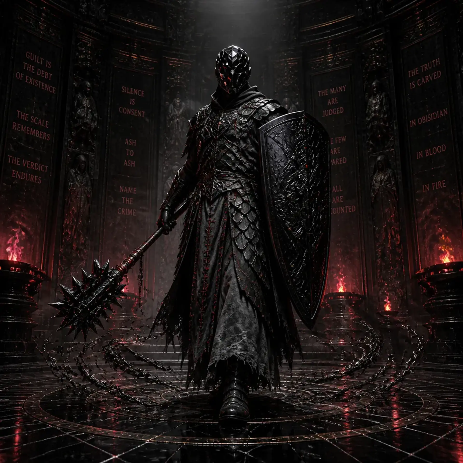 Obsidian Tribunal Zealot - AI-generated fantasy Monster