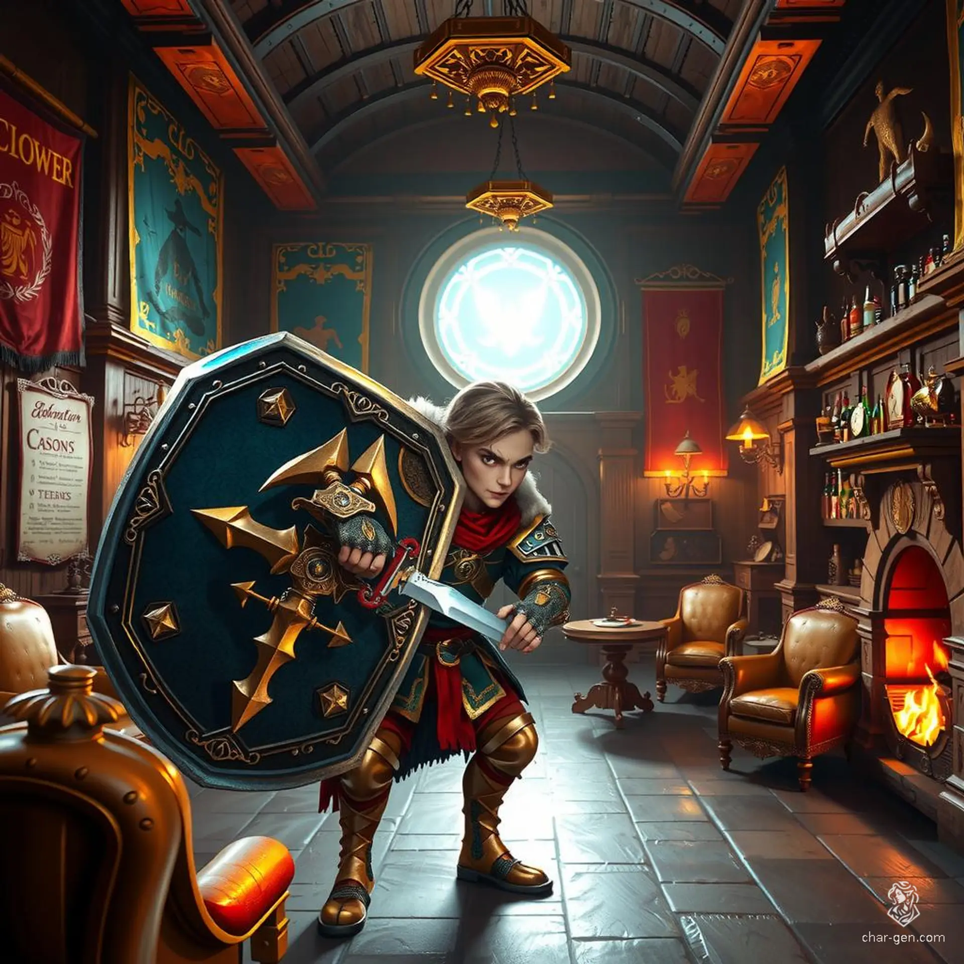 Mathew Rodànt is a 12-year-old, 2-foot-tall Jerbeen fighter from Humblewood, renowned for his agility and quick wit. Armed with a dagger and intricately detailed shield, he balances confidence and humility, traveling widely to aid others and uphold his community's pride.