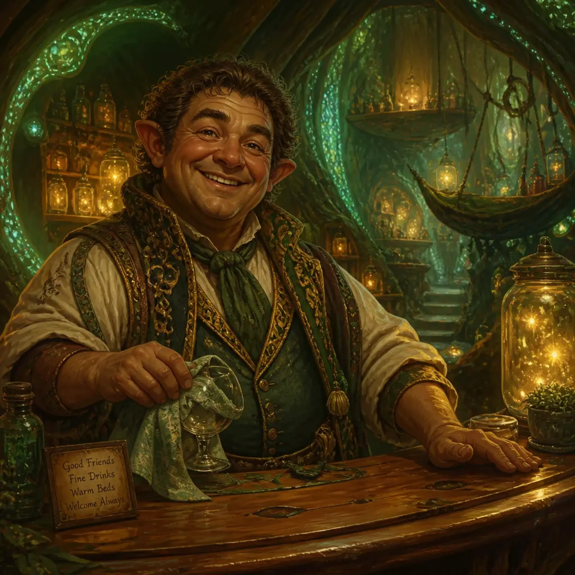 The Weaver's Cup - AI-generated fantasy Tavern