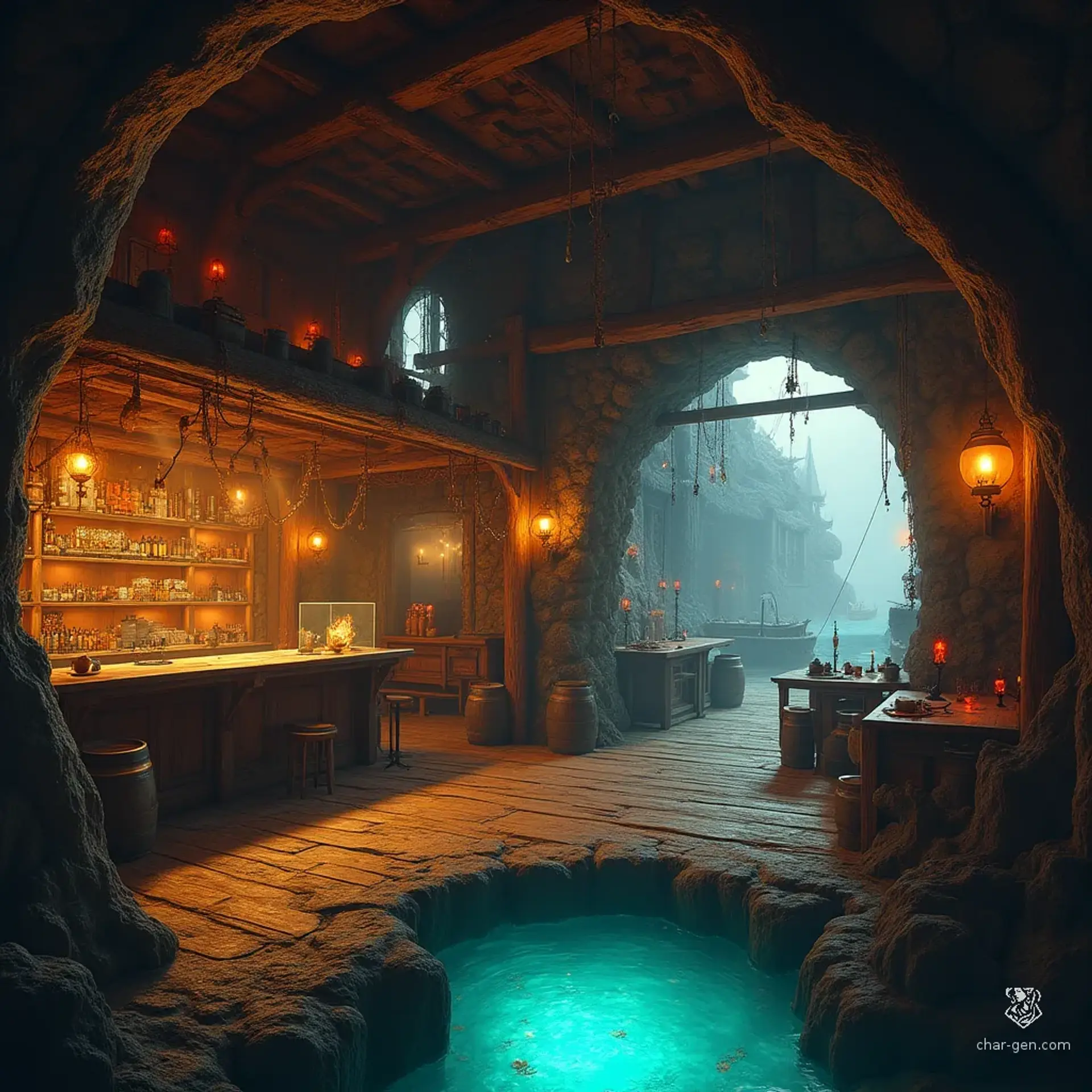 Dragon's Den - AI-generated fantasy Tavern