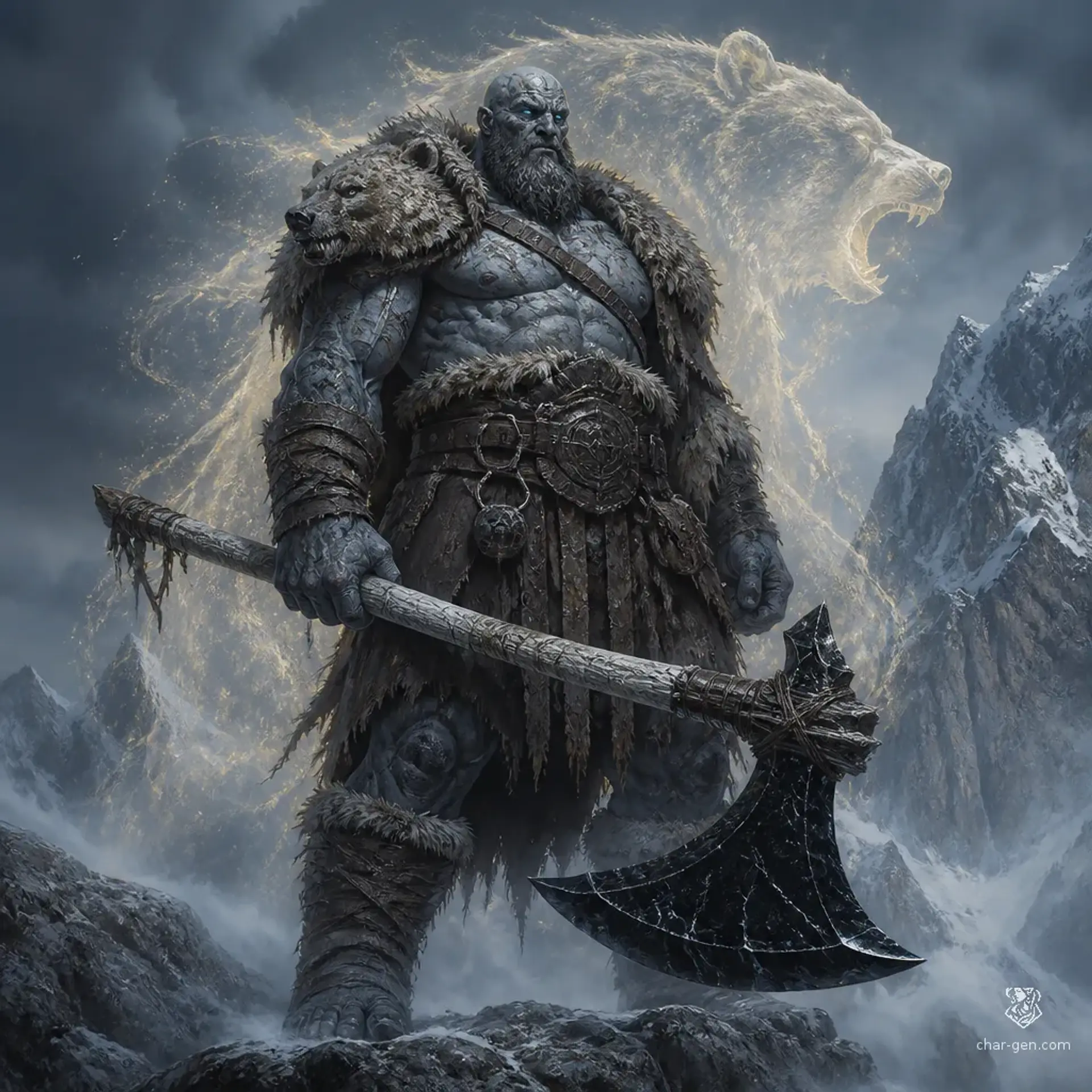 Thalakos Shield-Breaker Thuunlakal - AI-generated fantasy Character