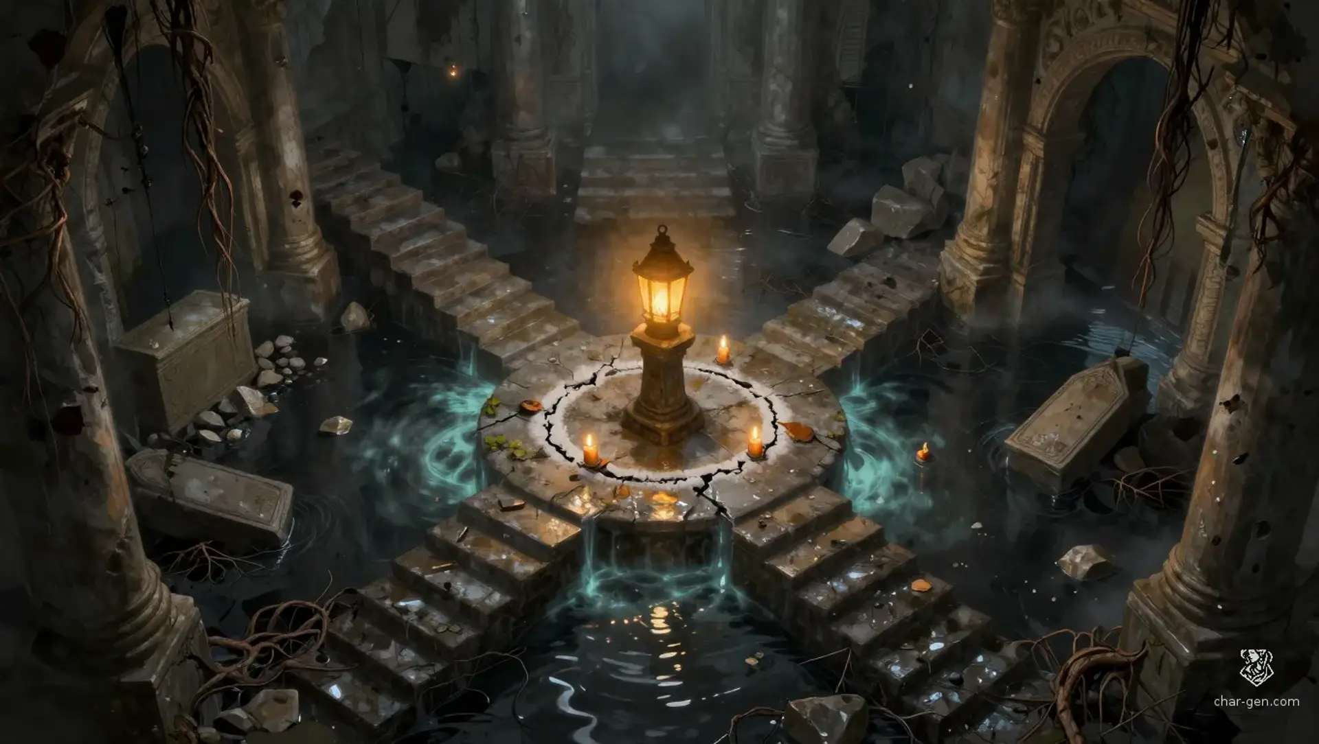 Stop the Lantern Before the Marsh Wakes the Dead - AI-generated fantasy Encounter