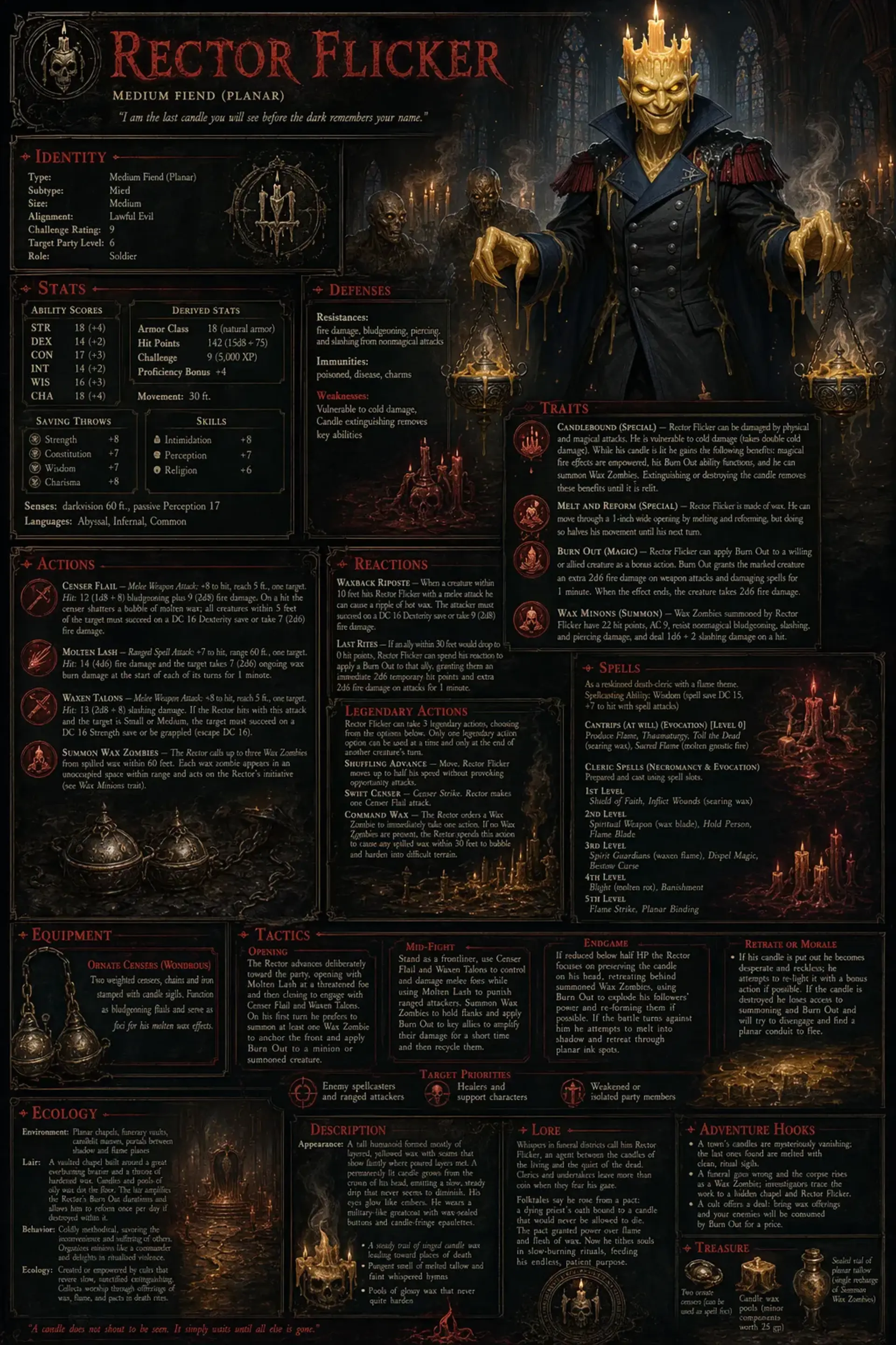 Rector Flicker - AI-generated fantasy Monster