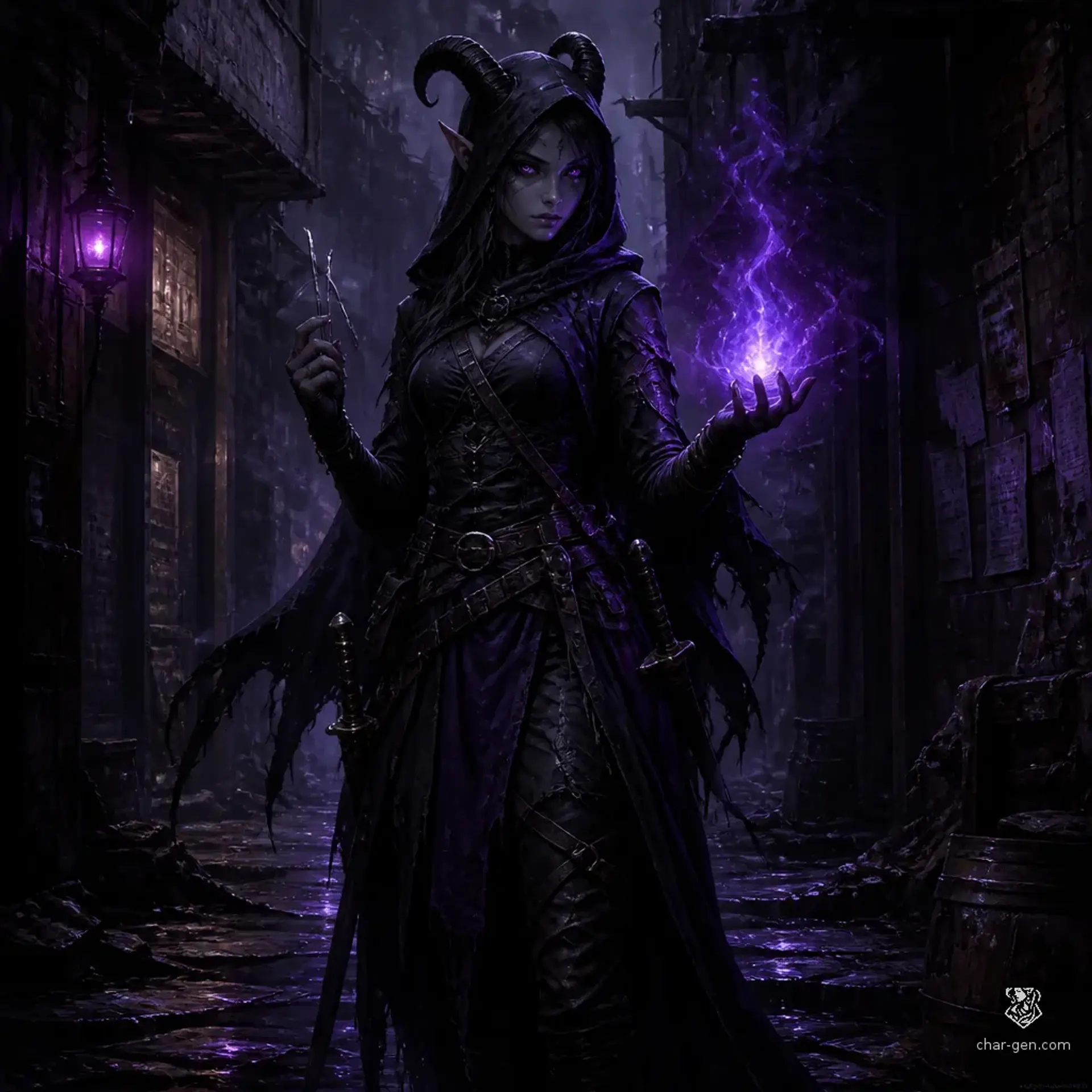 Kallista Nightflame - AI-generated fantasy Character
