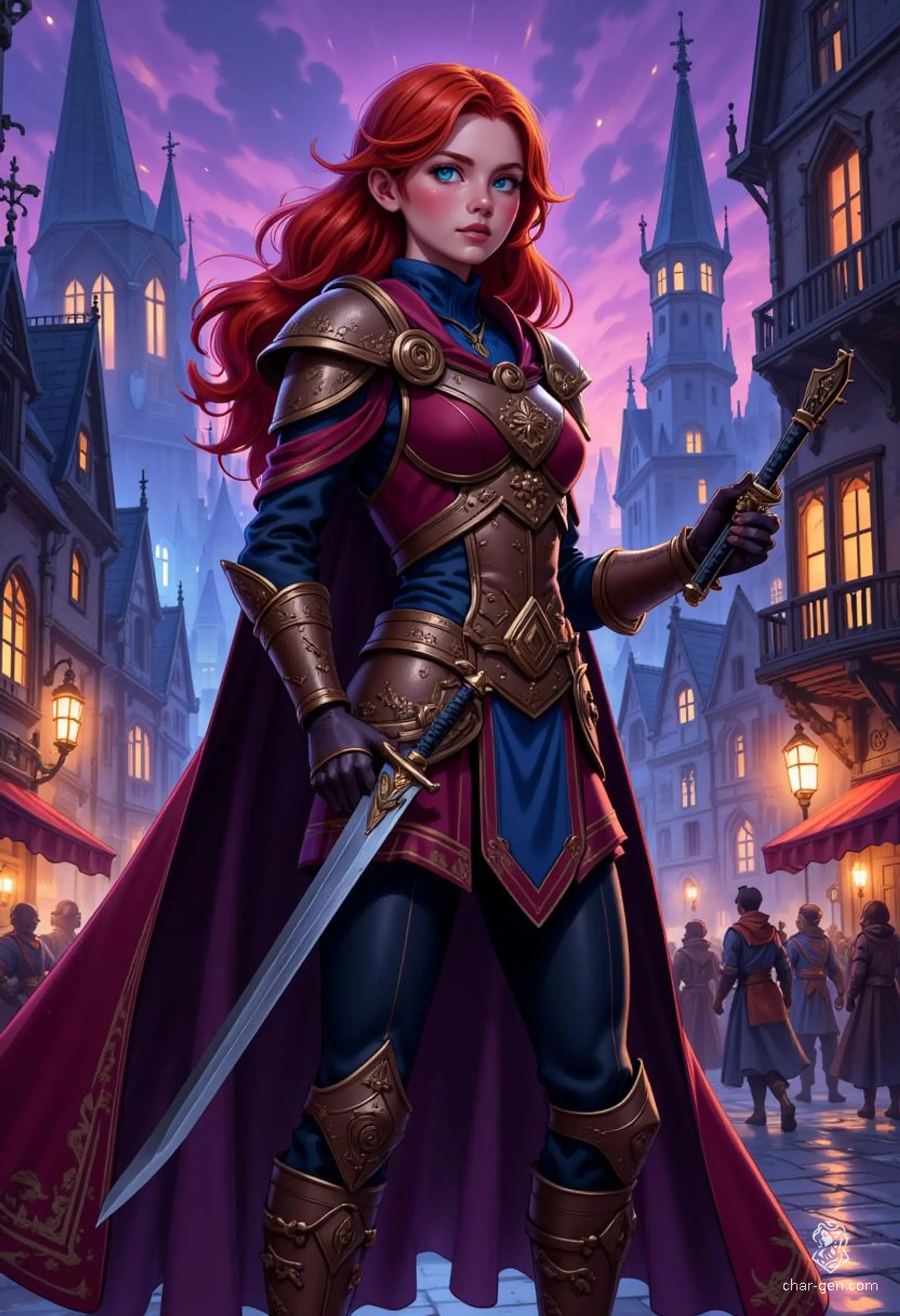 Sarah Jessica White, a charismatic Waterdhavian bard, wields a rapier with finesse while captivating audiences with her lute and expressive gestures. At 44, she grapples with a scandalous secret and a fierce ego, all while striving to be a champion for the common folk.