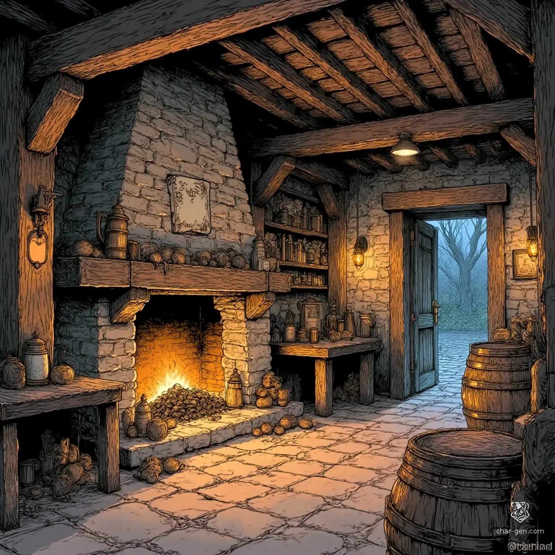 The Hearth & Hedge - AI-generated fantasy Tavern