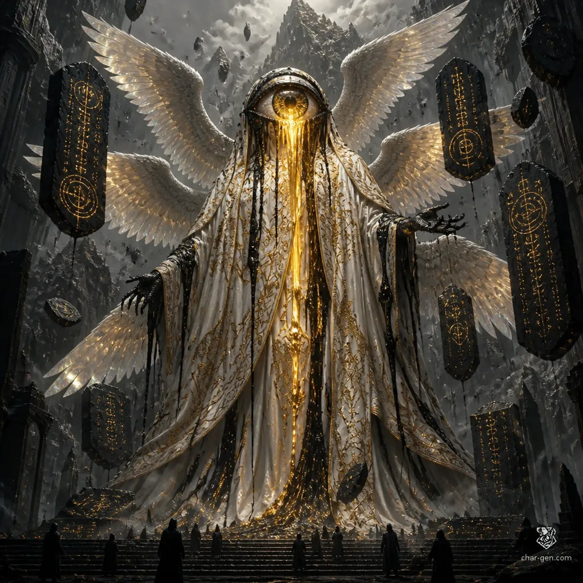 The Weeping Hierophant - AI-generated fantasy Monster