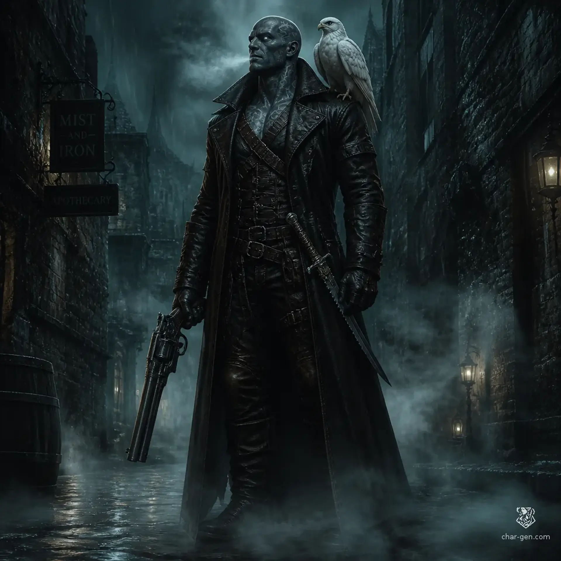 Zephyr 'Fog-Eyes' Thalos - AI-generated fantasy Character