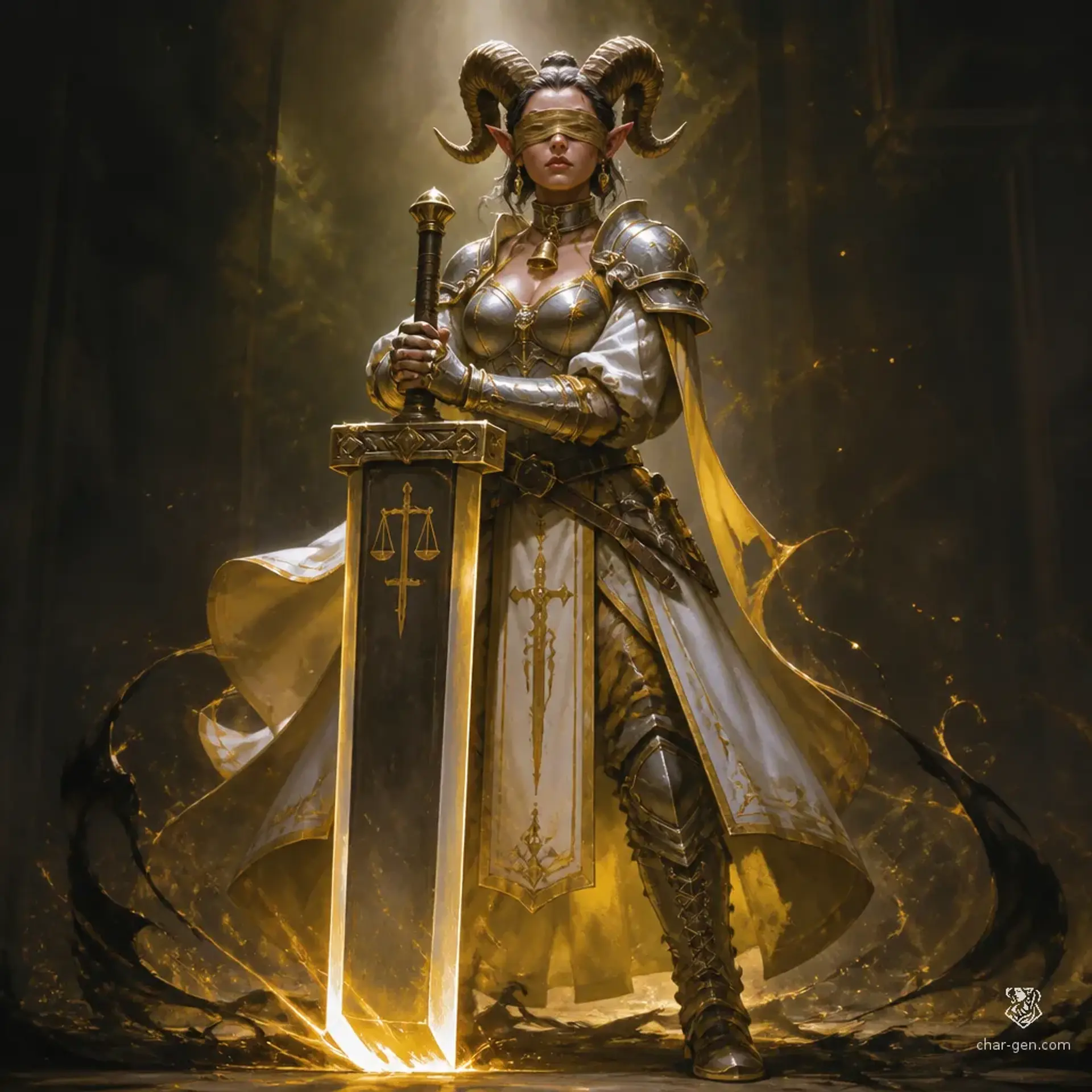 Caeca Iustitia - AI-generated fantasy Character