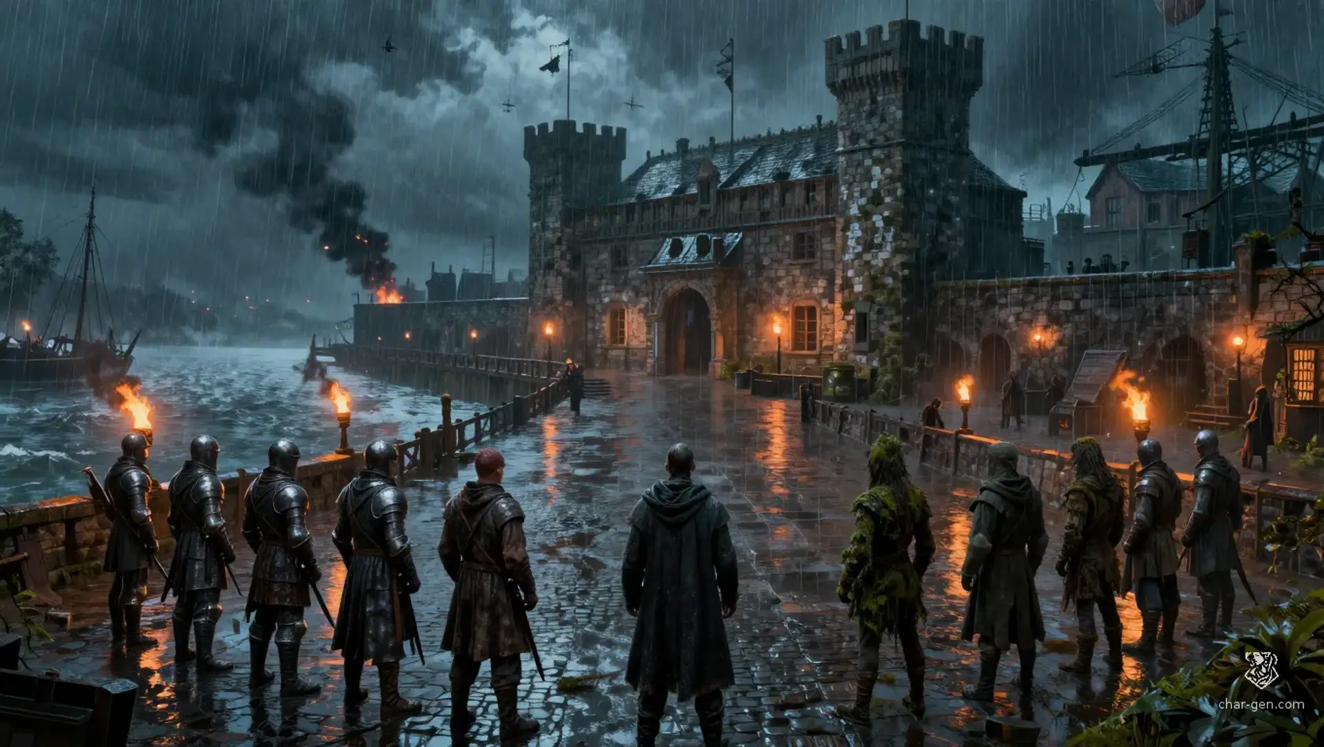 Ashes on the River Ledger - AI-generated fantasy Quest