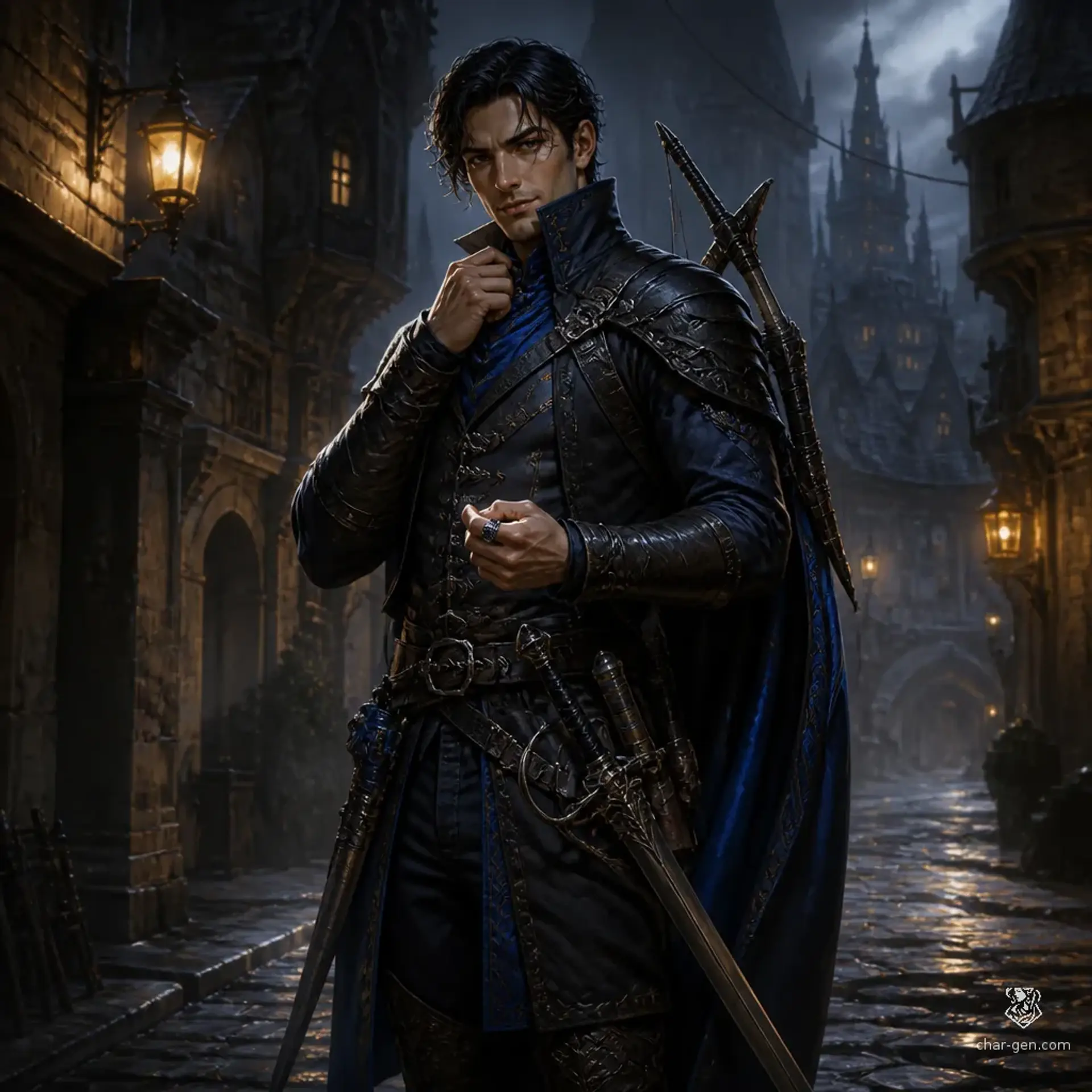 Darien Voss - AI-generated fantasy Character