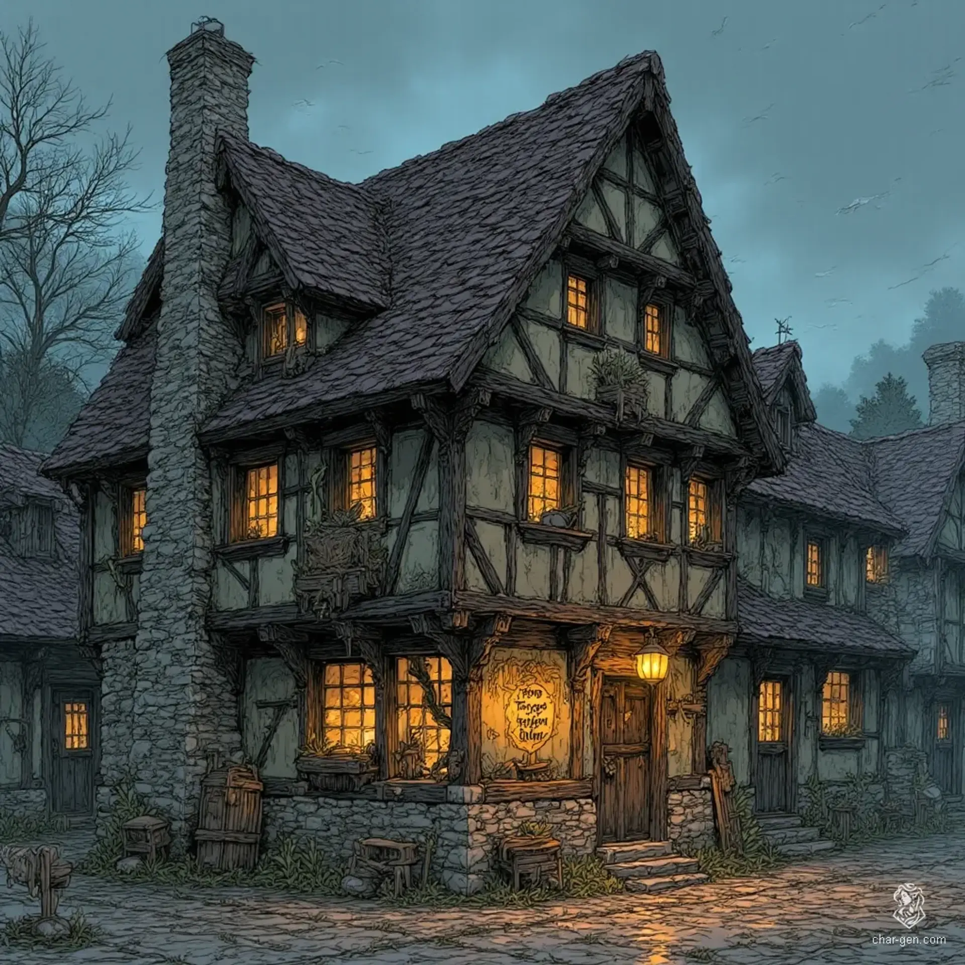 Zum Tropfenden Hahn - AI-generated fantasy Tavern