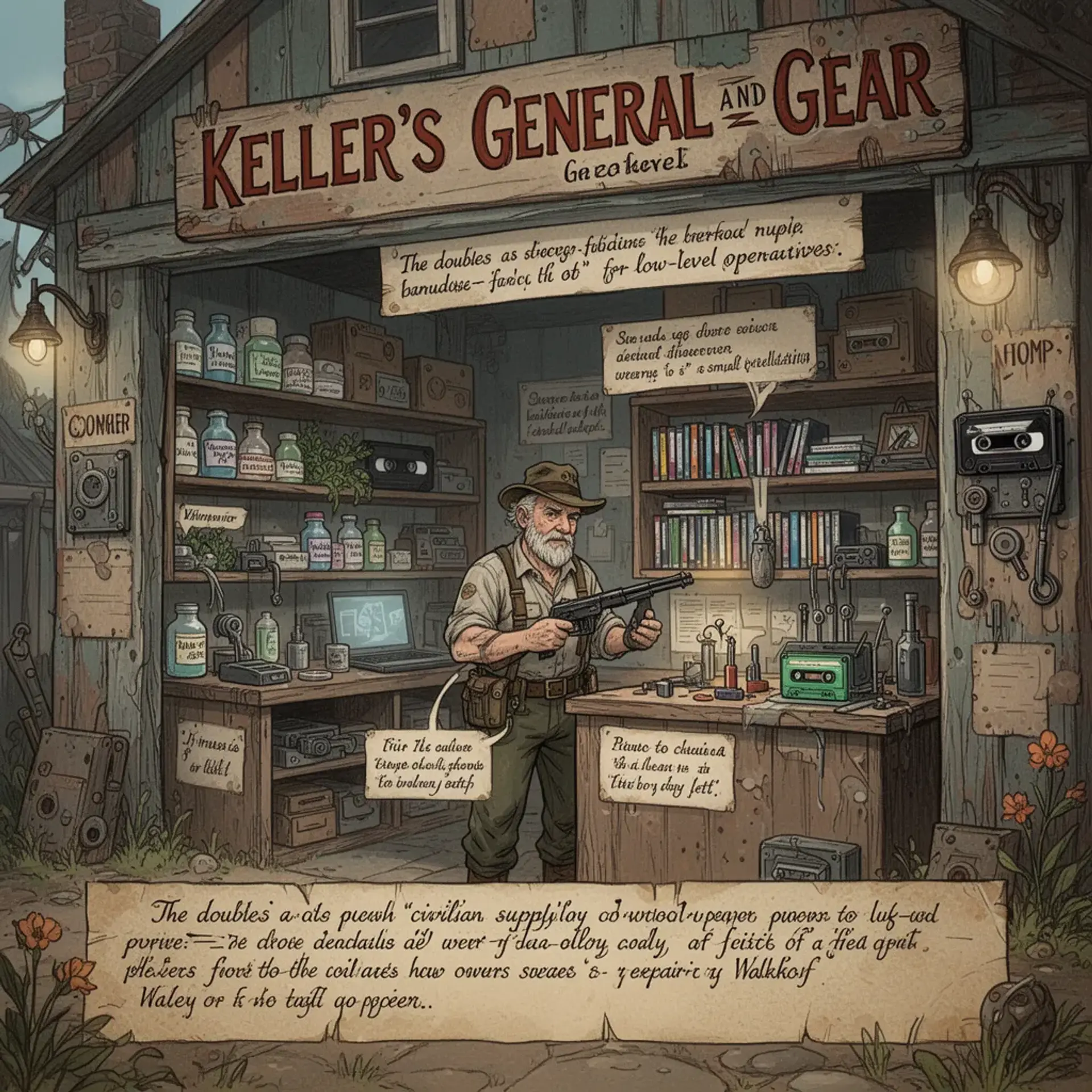 Keller's General and Gear - AI-generated fantasy Shop