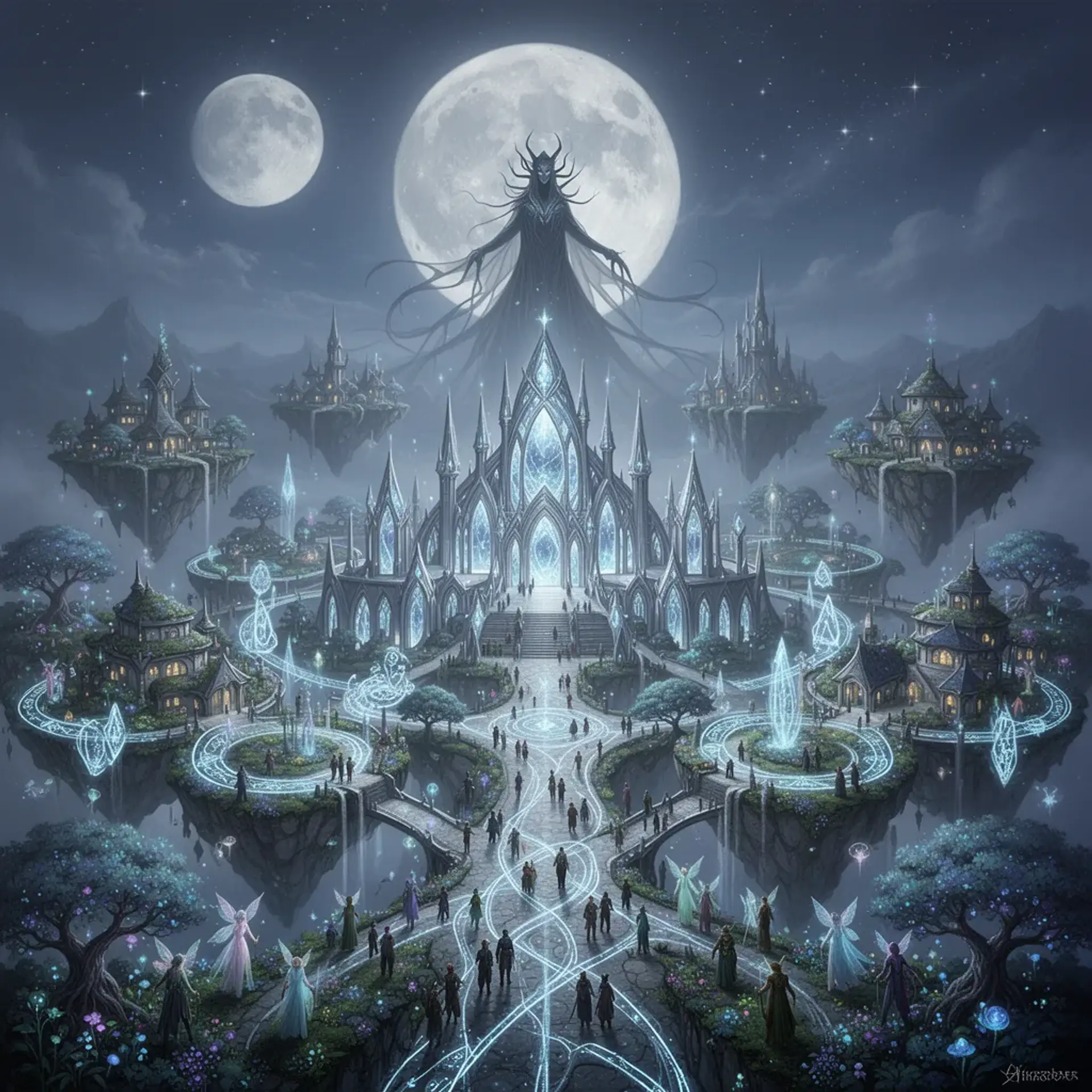 Moon Hold - AI-generated fantasy Settlement