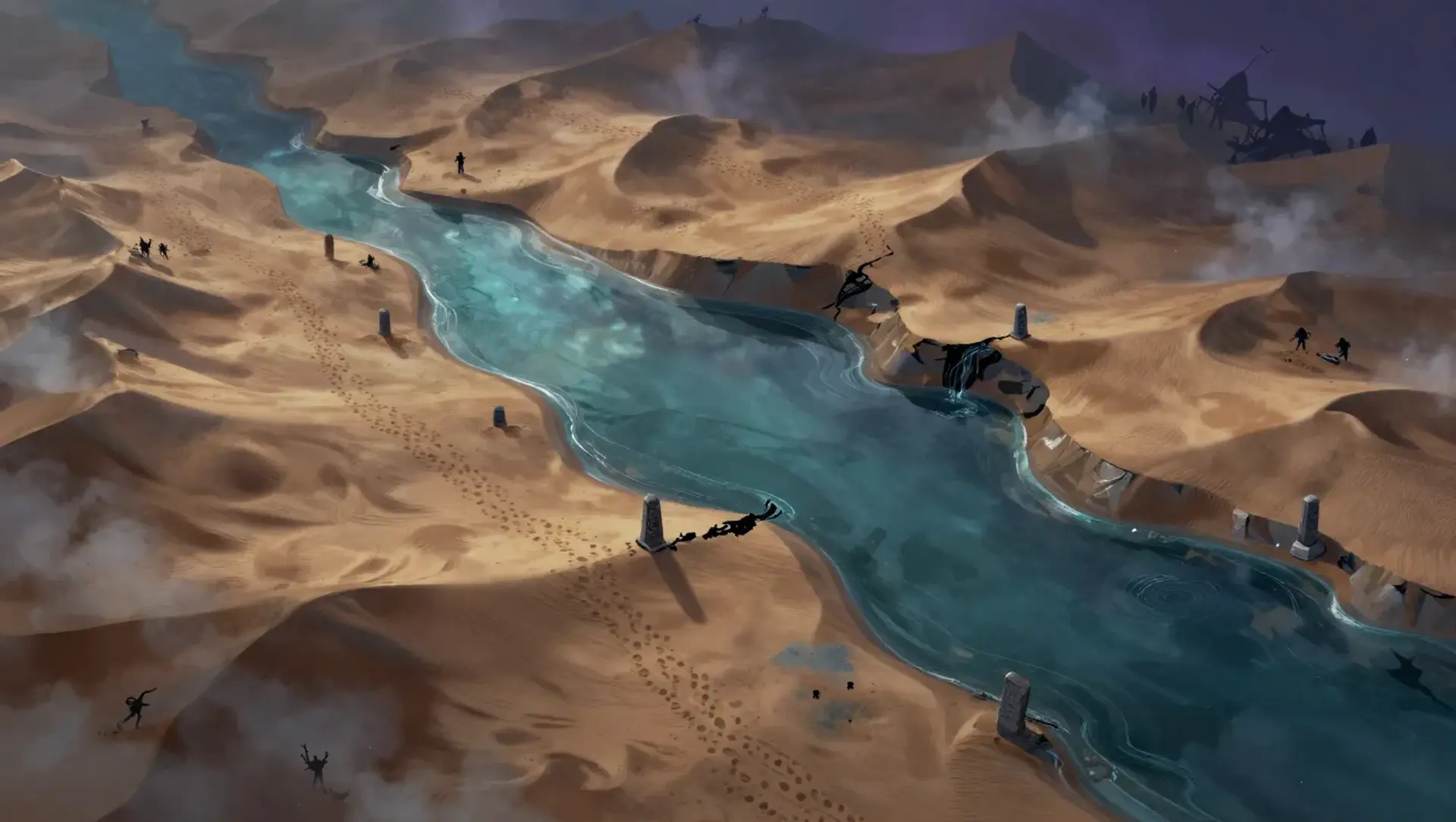 Reach the Oasis Before the Tide - AI-generated fantasy Encounter