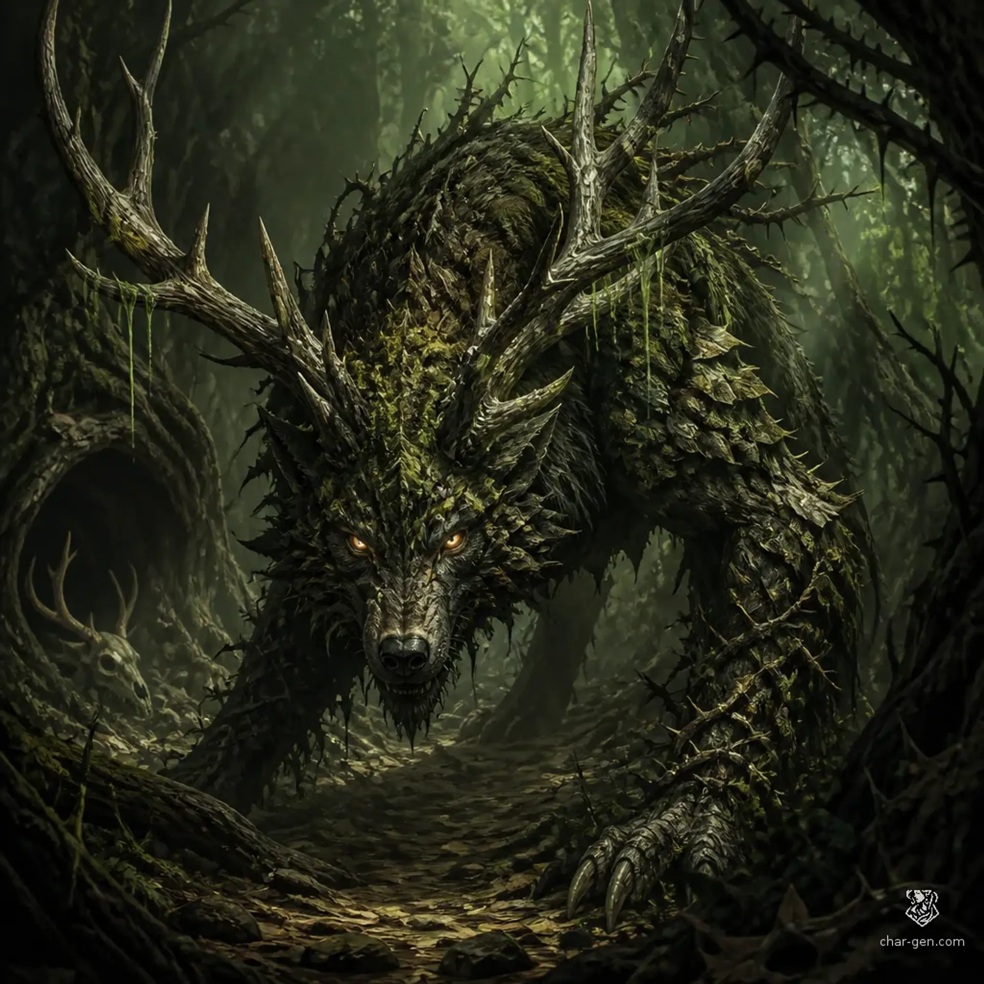 Bramblefang Trailstalker - AI-generated fantasy Monster