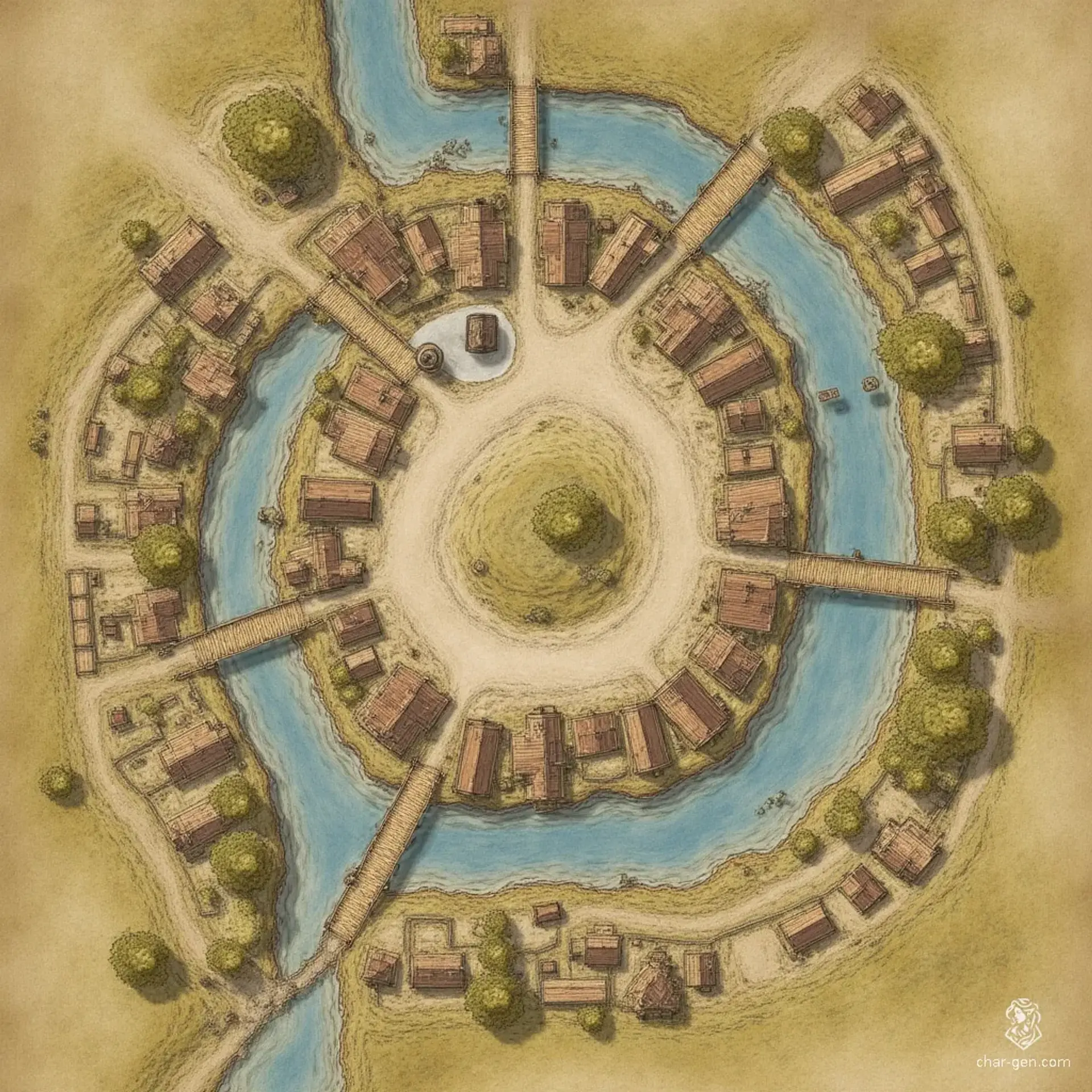Ebbhollow - AI-generated fantasy Settlement