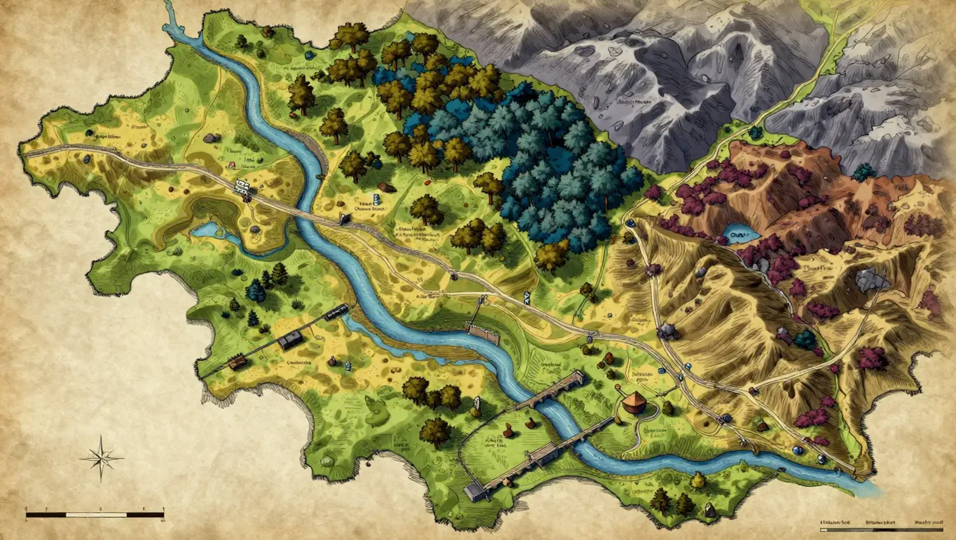 Highhearth Vale - AI-generated fantasy Region