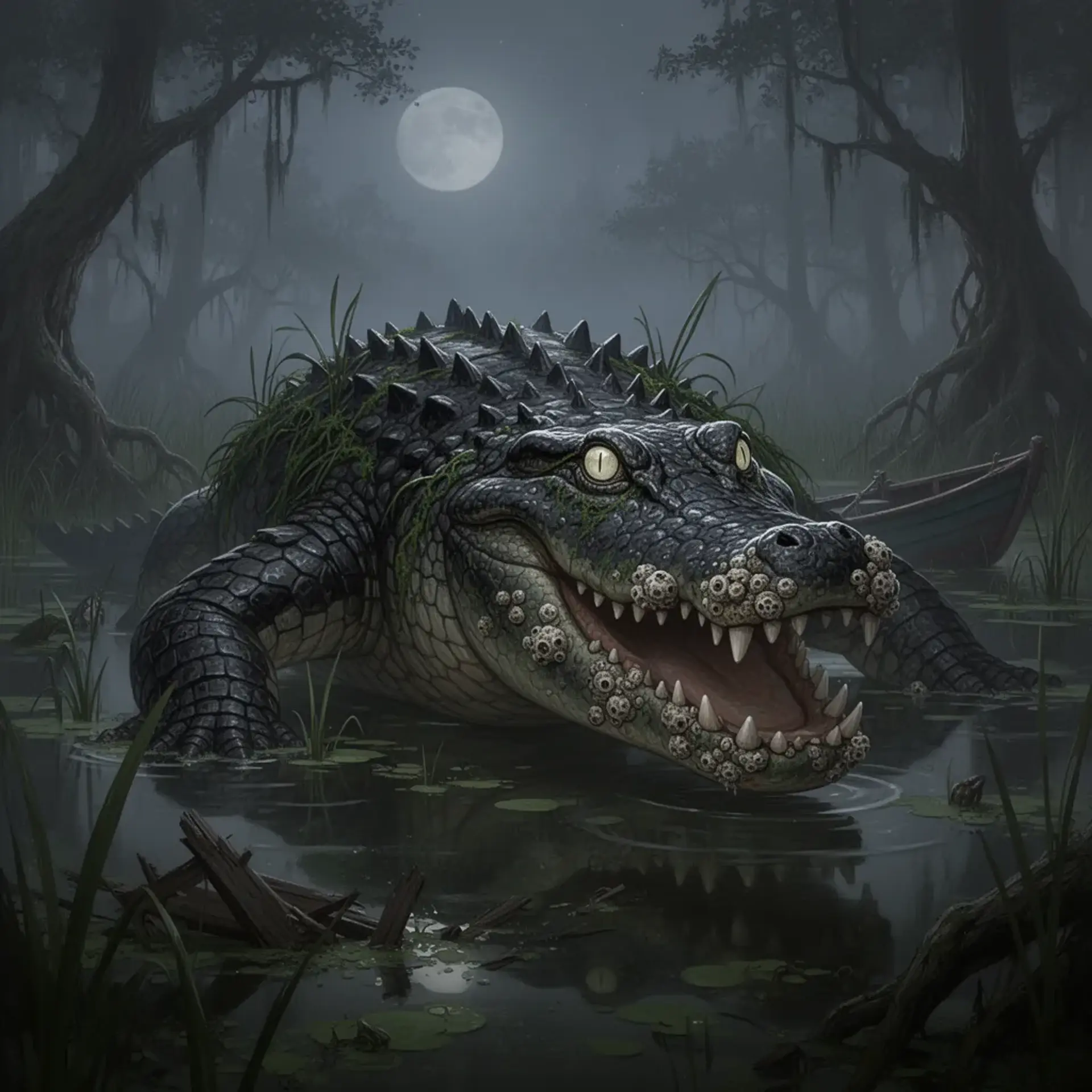 Bogmaw Crocodile - AI-generated fantasy Monster