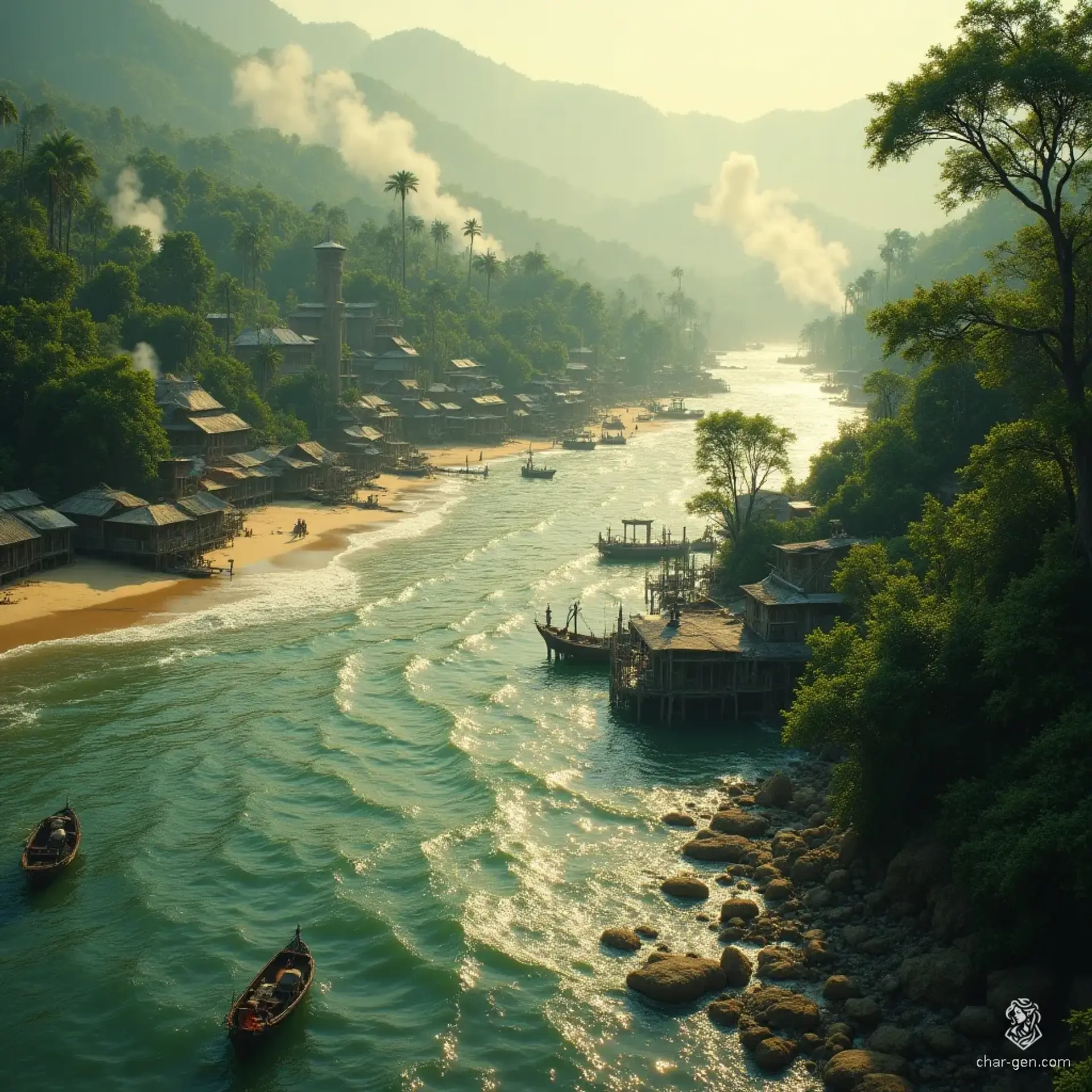 Hinokami - AI-generated fantasy Settlement