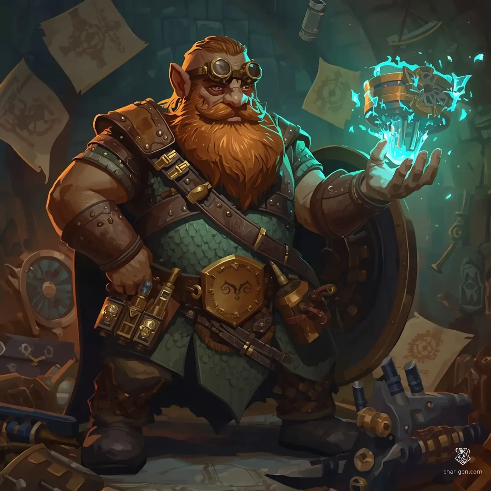 Akar Trapsmith - AI-generated fantasy Character