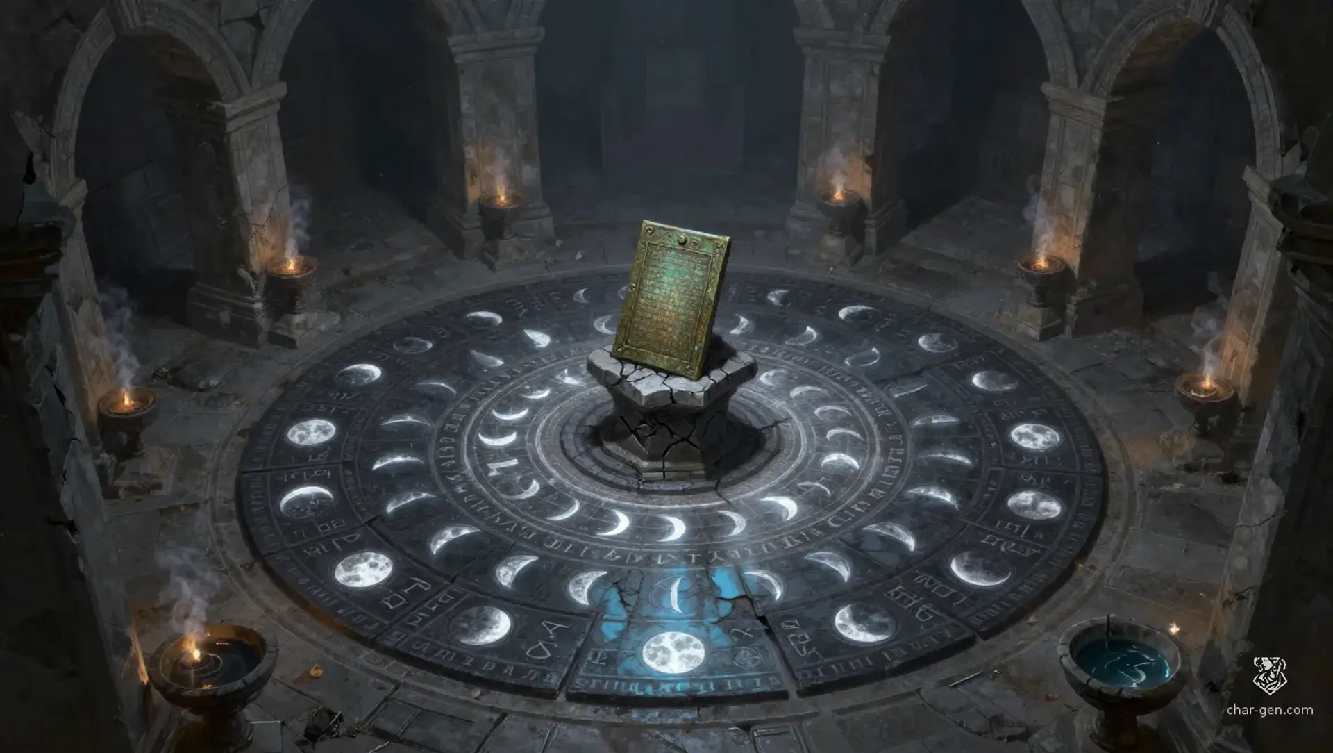 The Moon-Warded Antechamber - AI-generated fantasy Puzzle