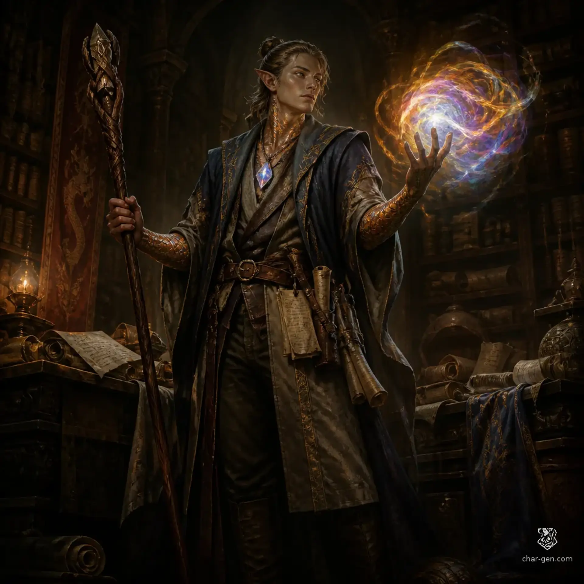 Elaris Vey - AI-generated fantasy Character