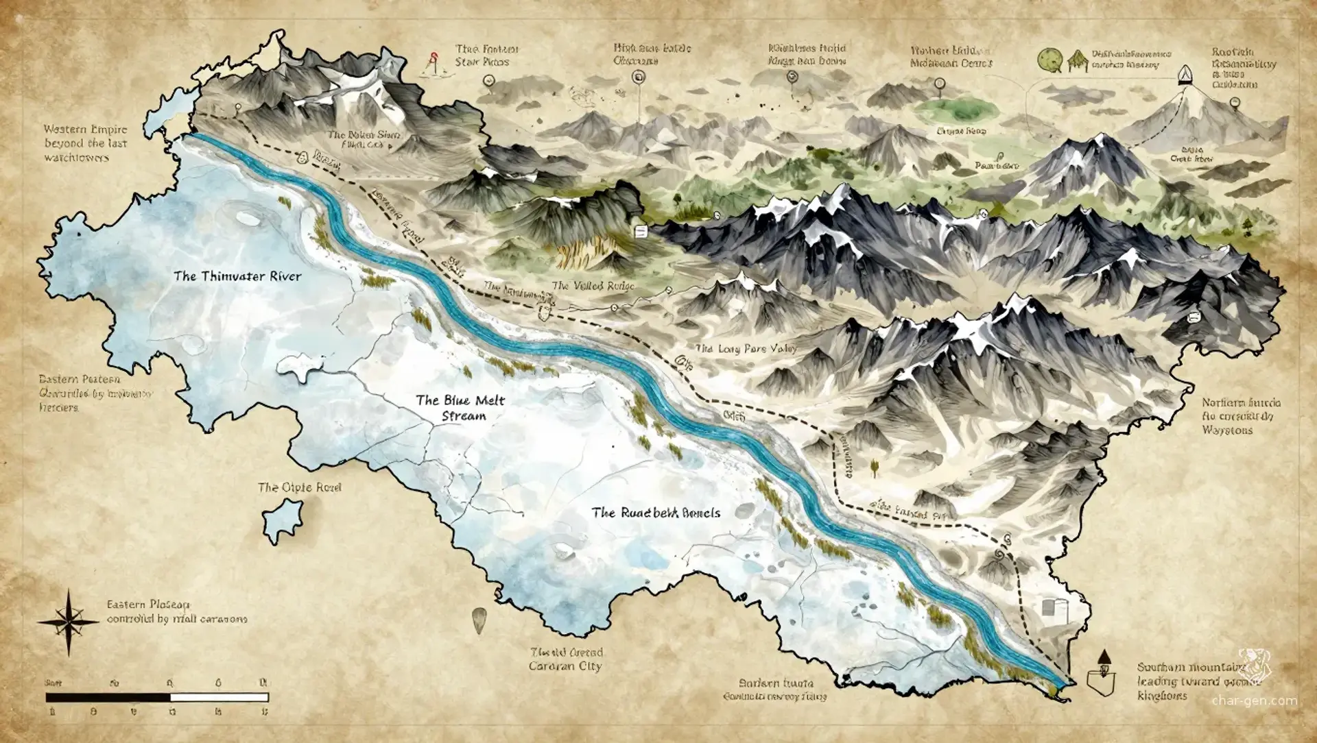 The Silk Road - AI-generated fantasy Region