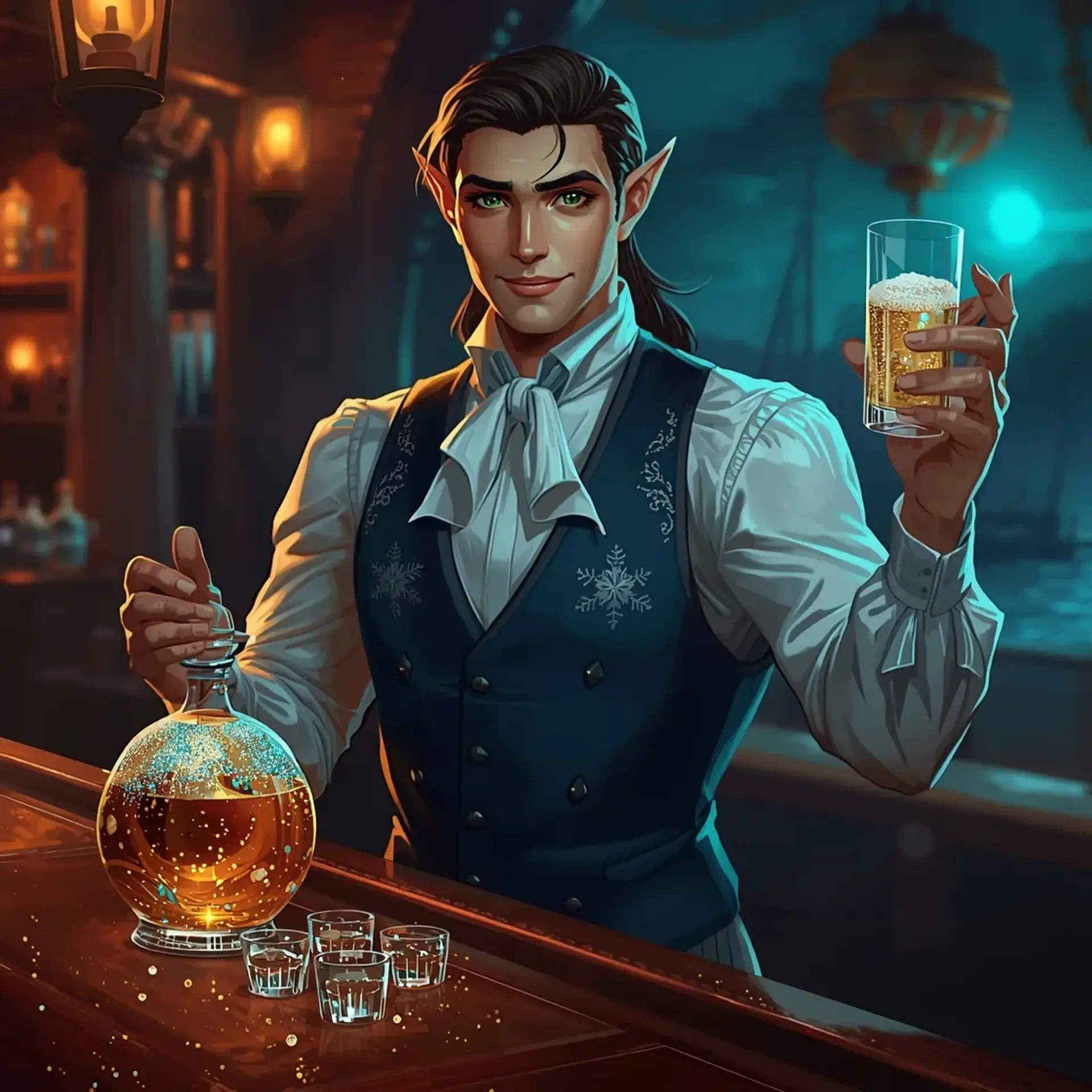 The Velvet Anchor - AI-generated fantasy Tavern