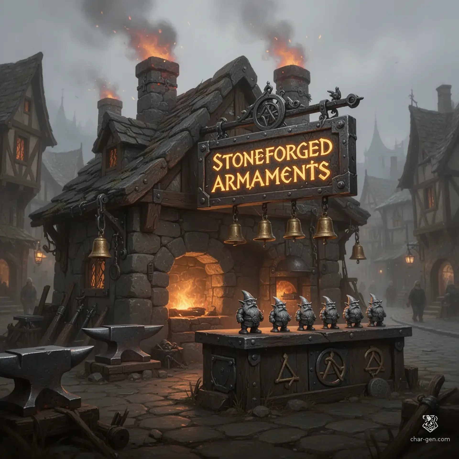 Stoneforged Armaments - AI-generated fantasy Shop