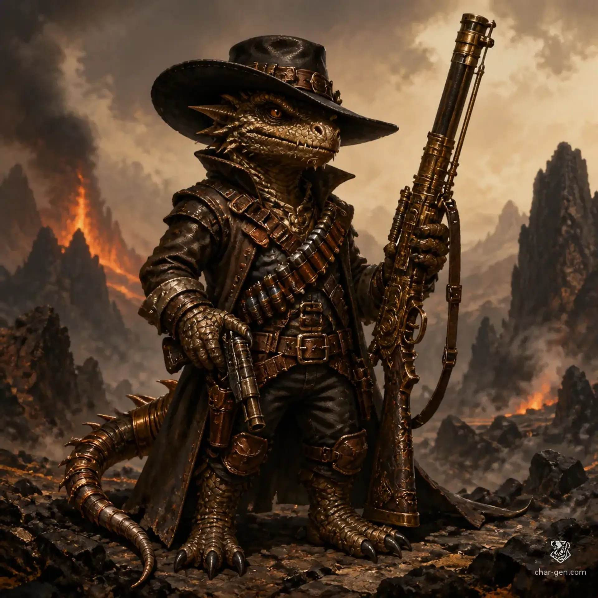 Sizzle 'Rusty' Sparkeye - AI-generated fantasy Character