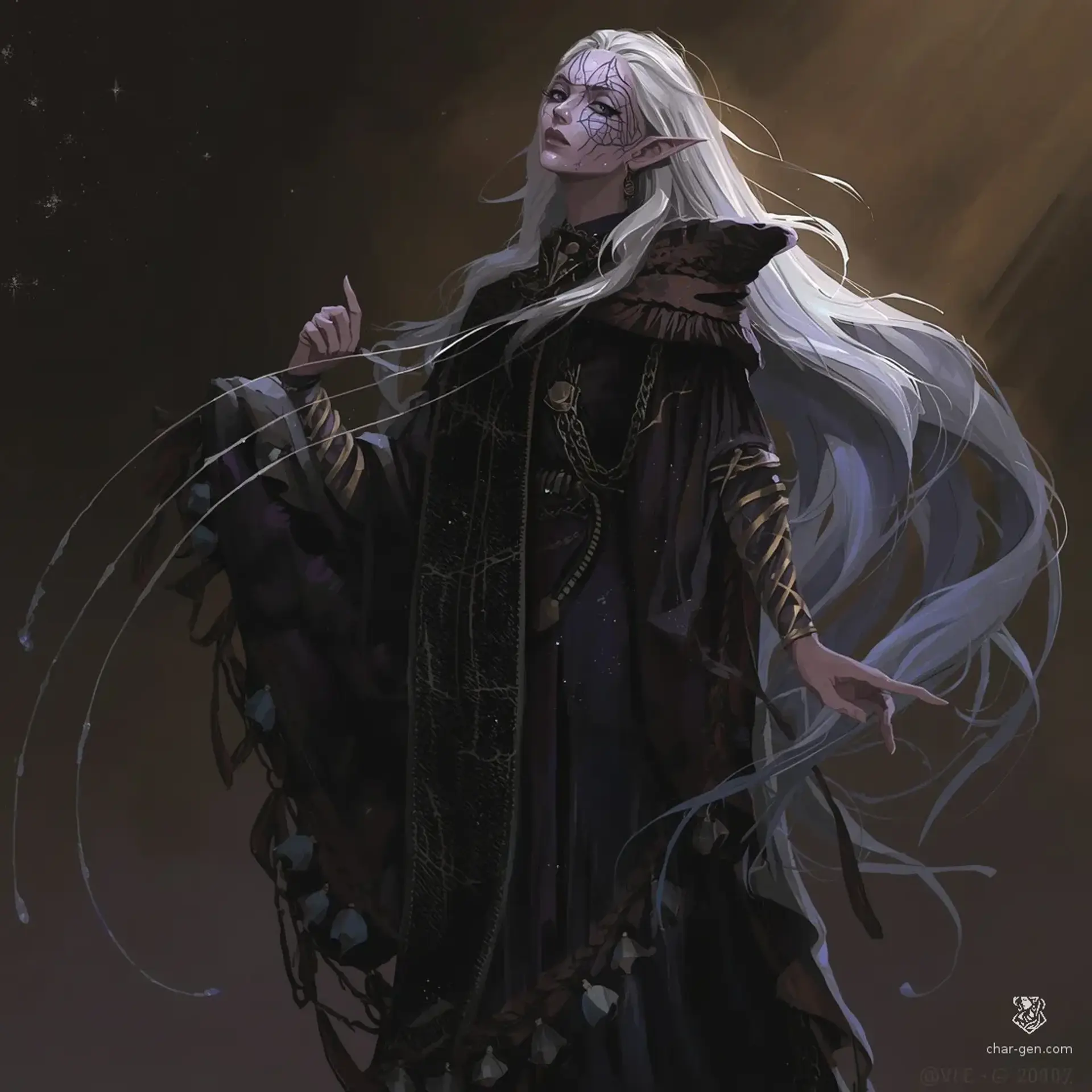 Luzhra the Shadow Weaver - AI-generated fantasy NPC