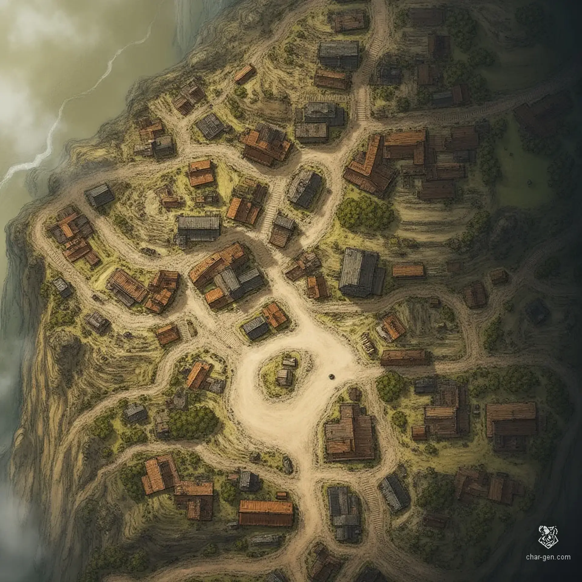 Cairnfall - AI-generated fantasy Settlement