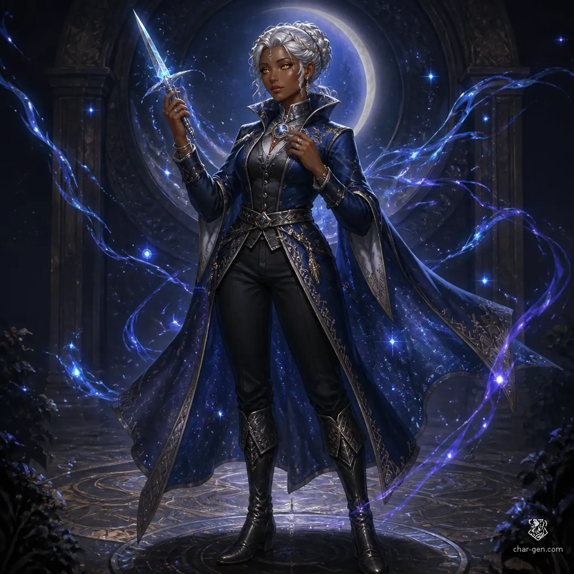 Deirdre Silvermoon - AI-generated fantasy Character