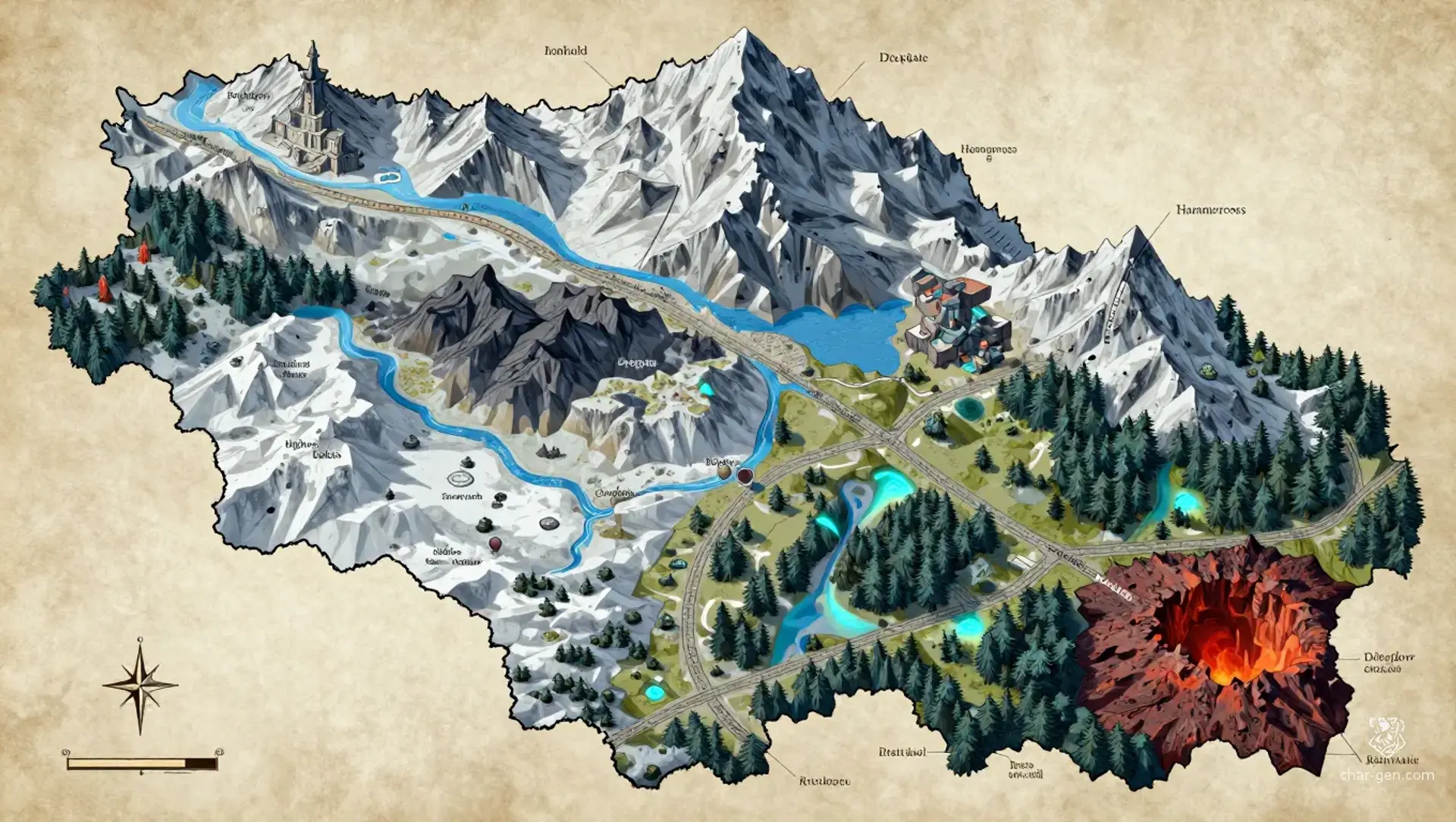 Glowdwin - AI-generated fantasy Region