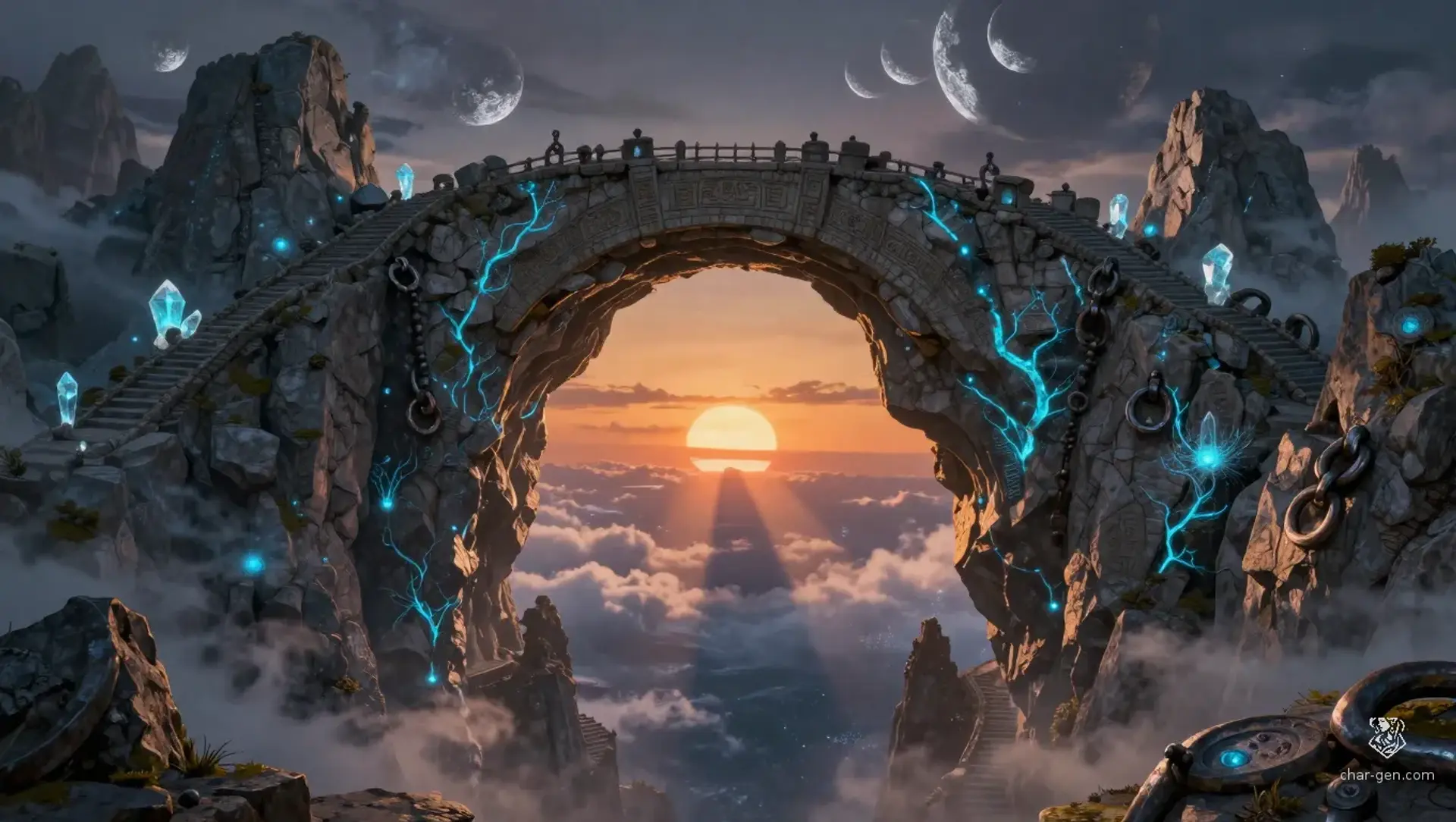 The Celestial Bridge - AI-generated fantasy Building