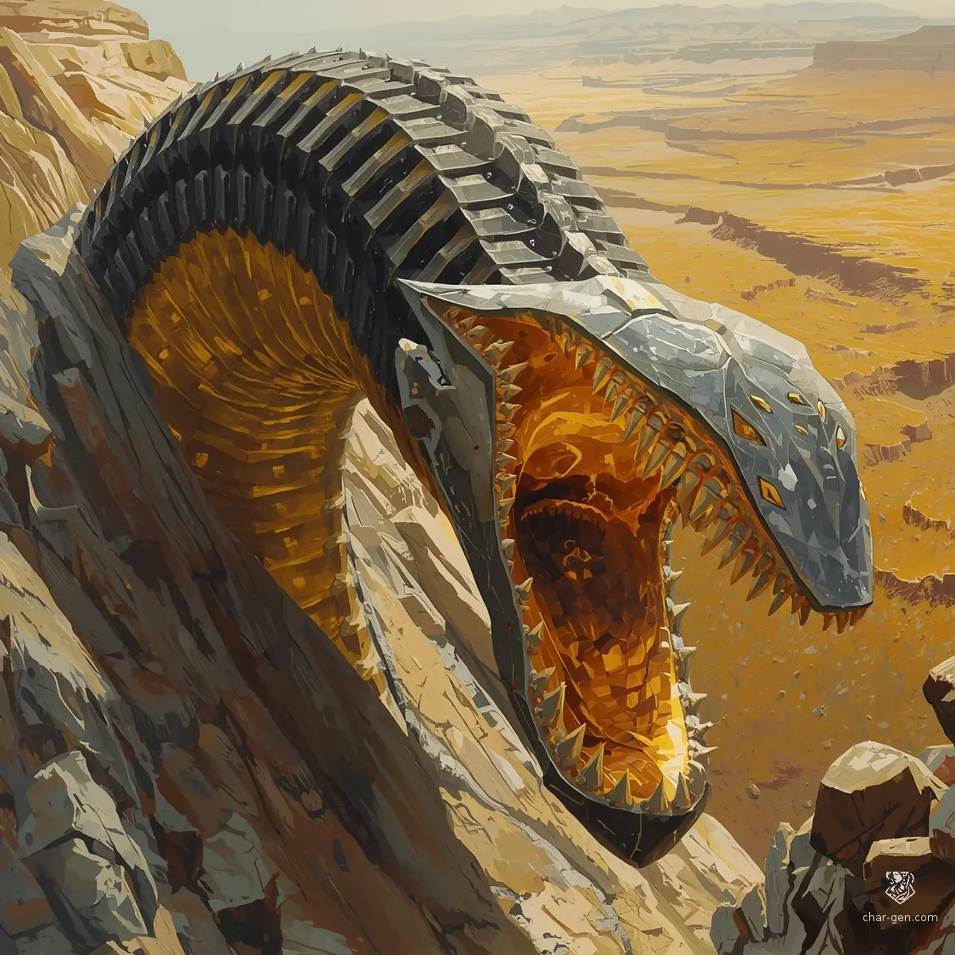 Auric Suture-Drake - AI-generated fantasy Monster
