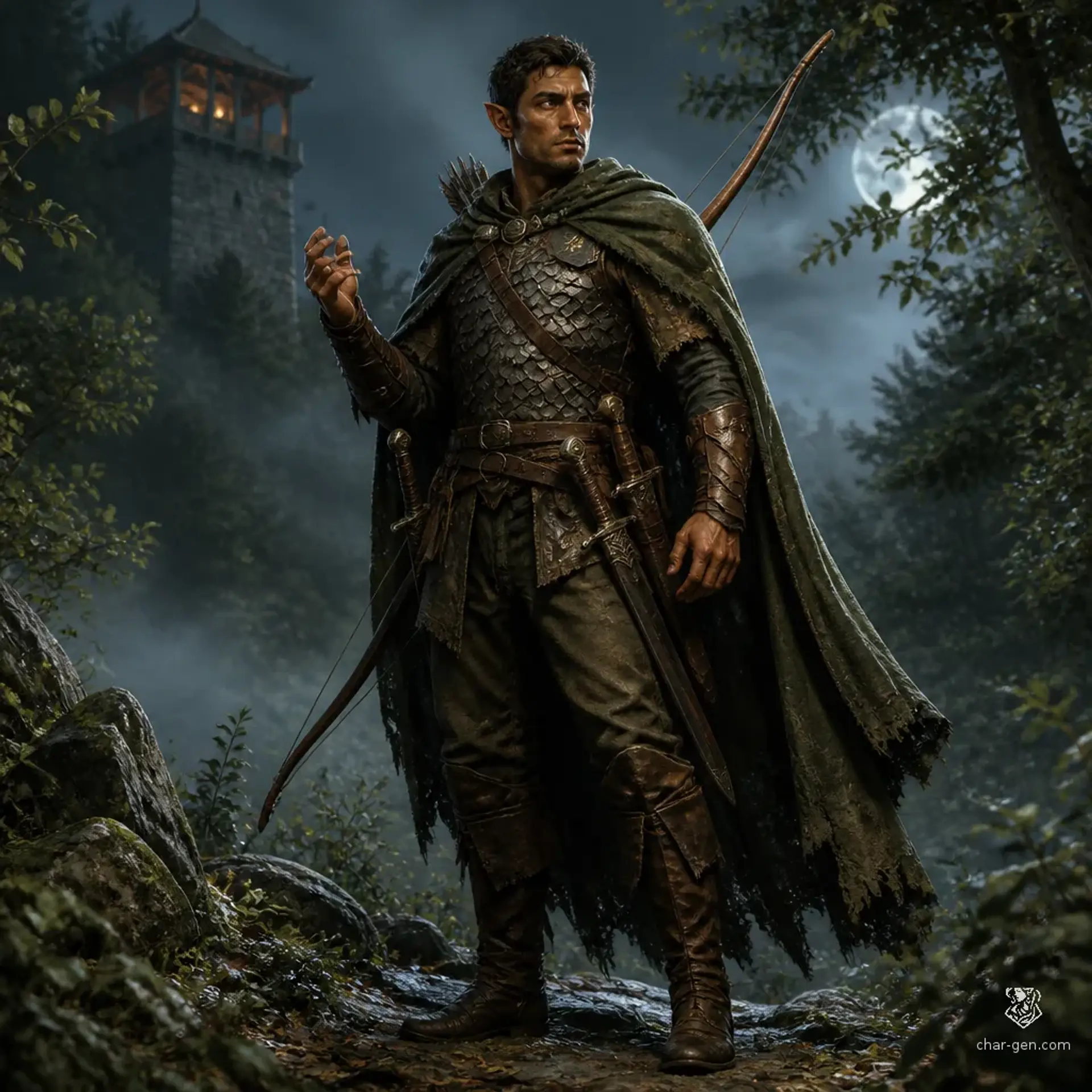 Kaelen Ashwood - AI-generated fantasy Character