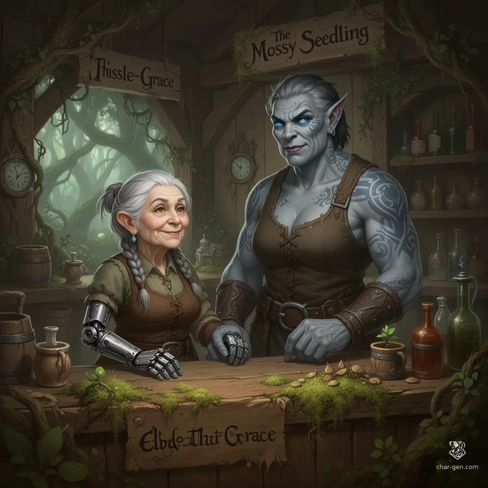 The Mossy Seedling - AI-generated fantasy Tavern