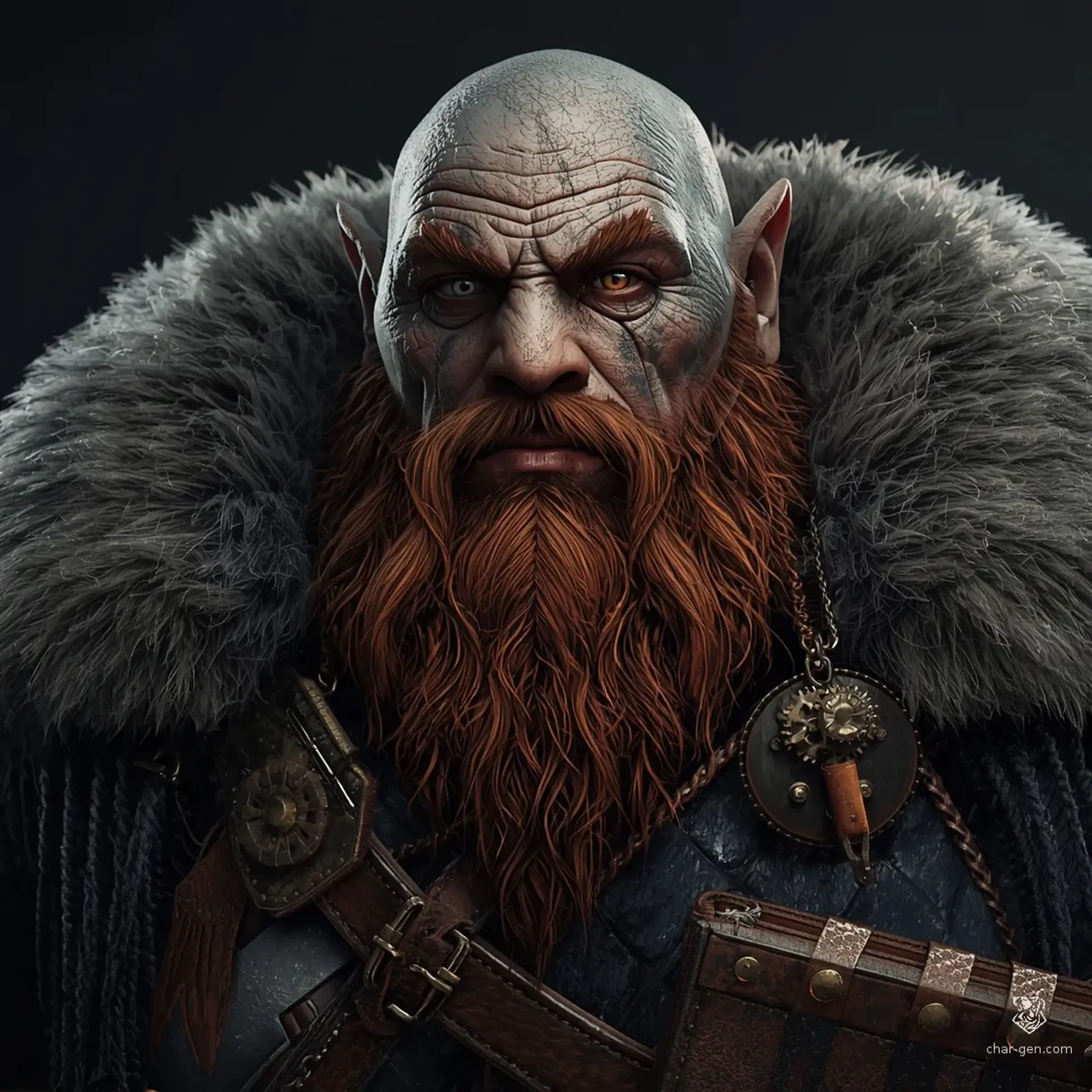Borren Ox-Eye Slatejaw - AI-generated fantasy NPC