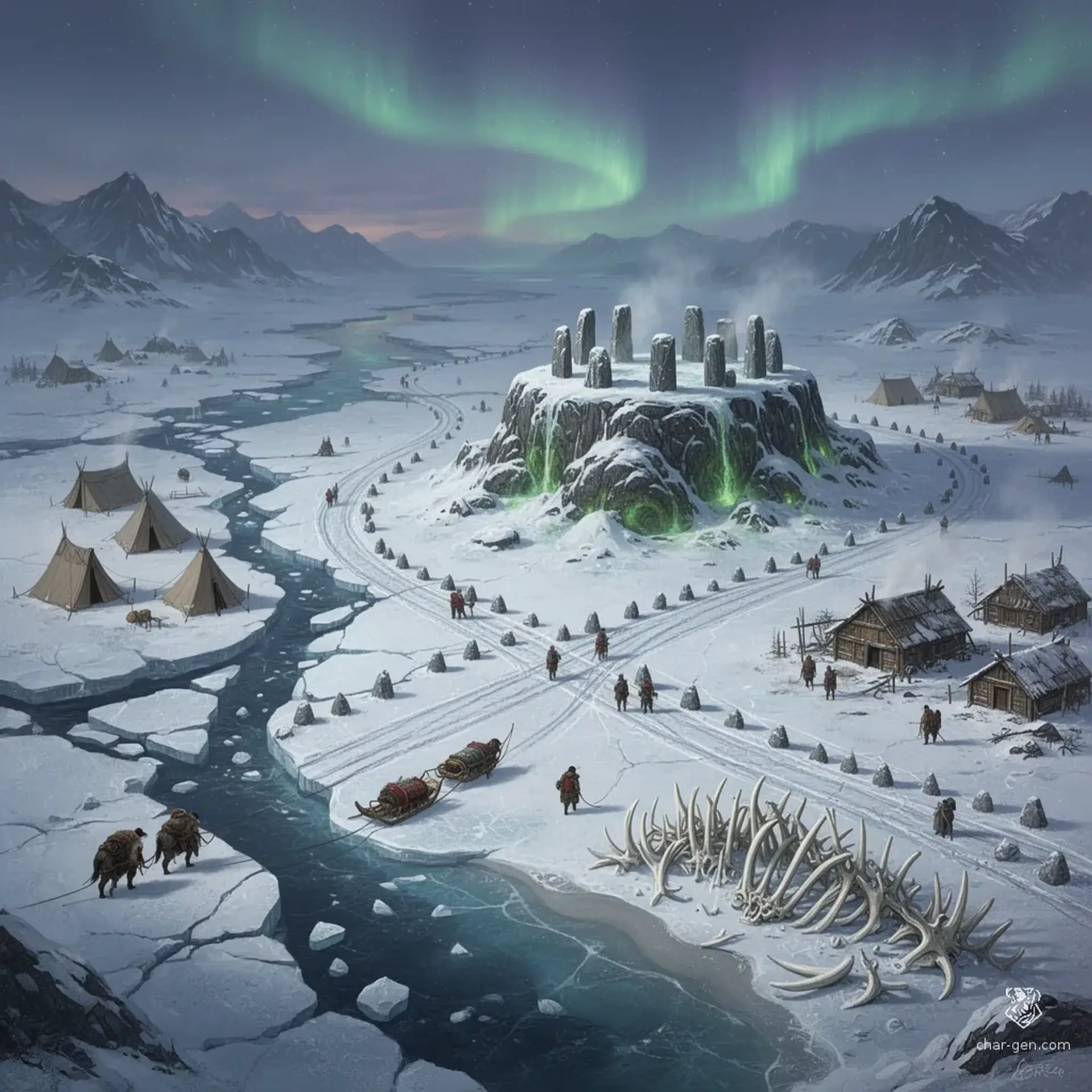 The Frozen Wastes - AI-generated fantasy Region