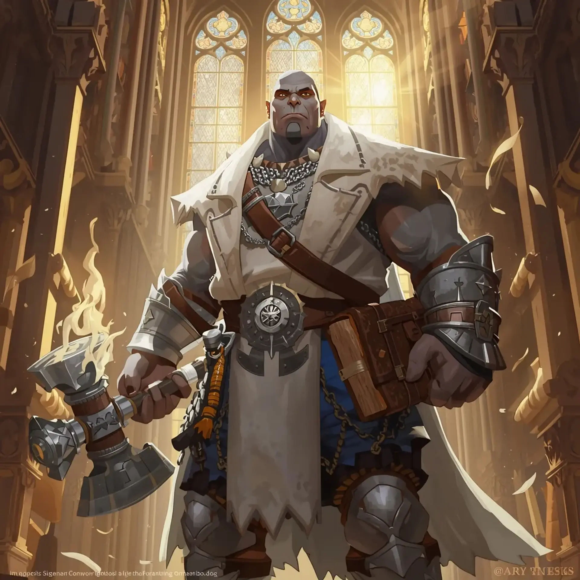 Gragor of the White Flame - AI-generated fantasy Character