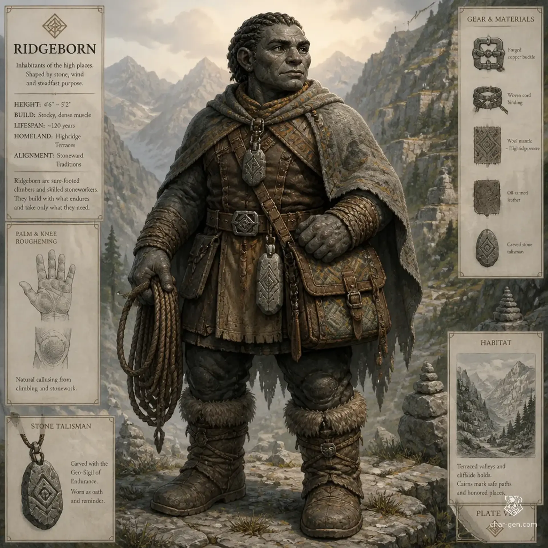 Ridgeborn - AI-generated fantasy Species