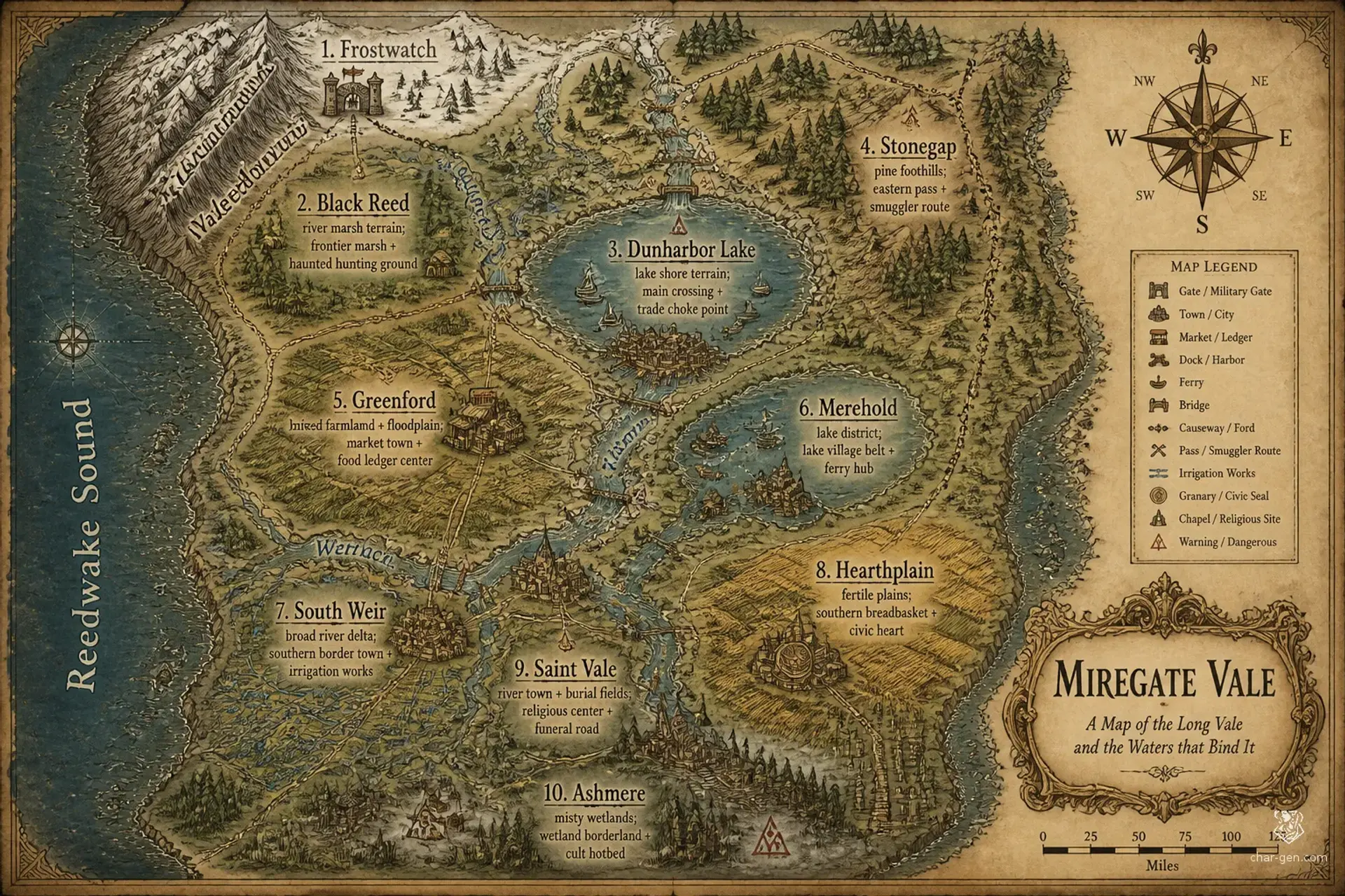 Miregate Vale - AI-generated fantasy World