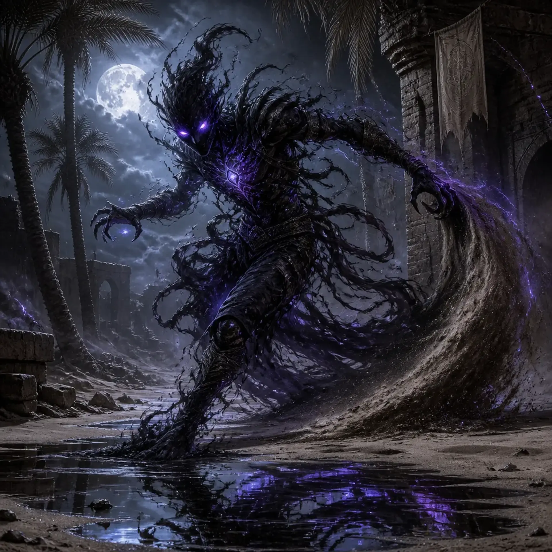 Umbral Djinn Fragment - AI-generated fantasy Monster