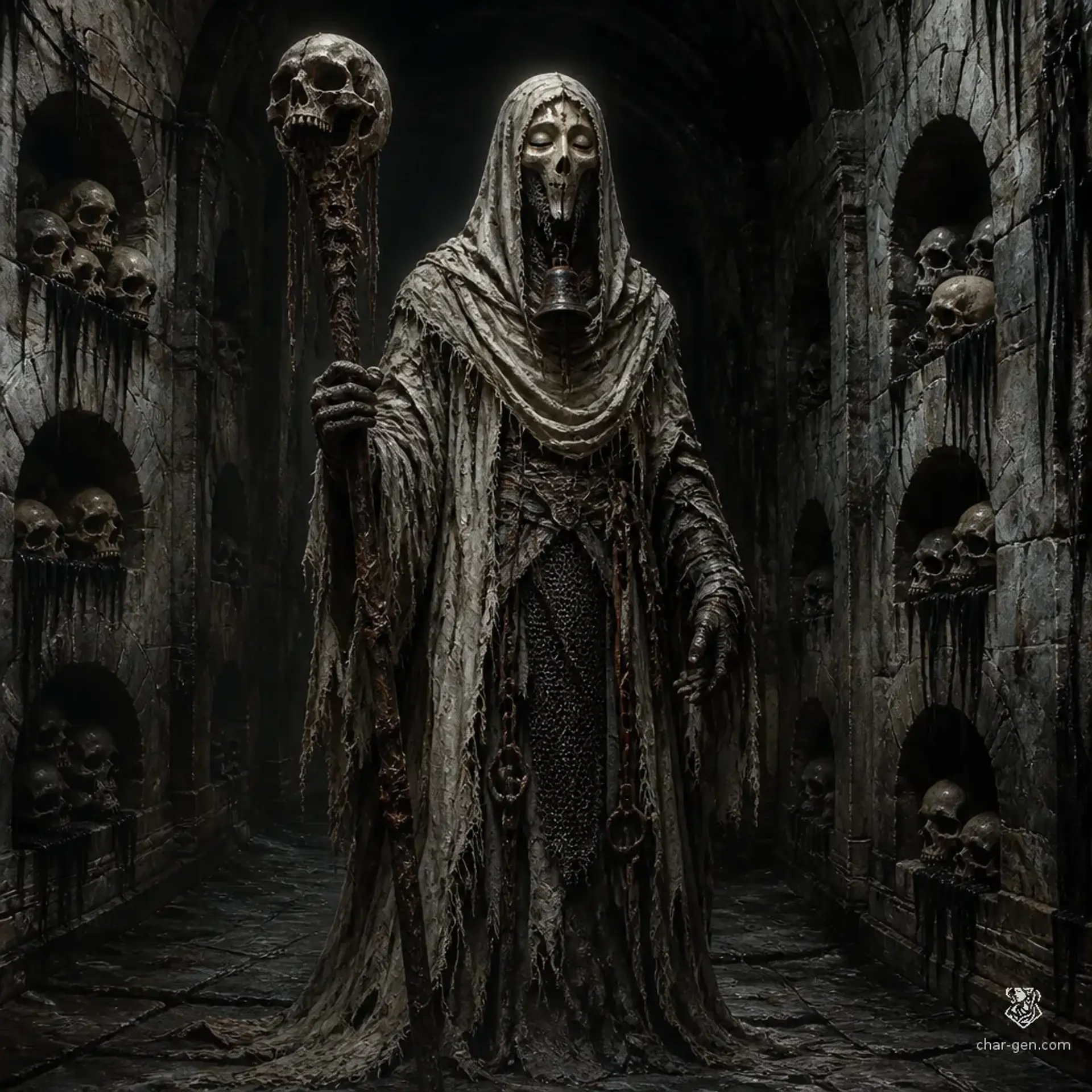 Still Bell Cultist - AI-generated fantasy Monster