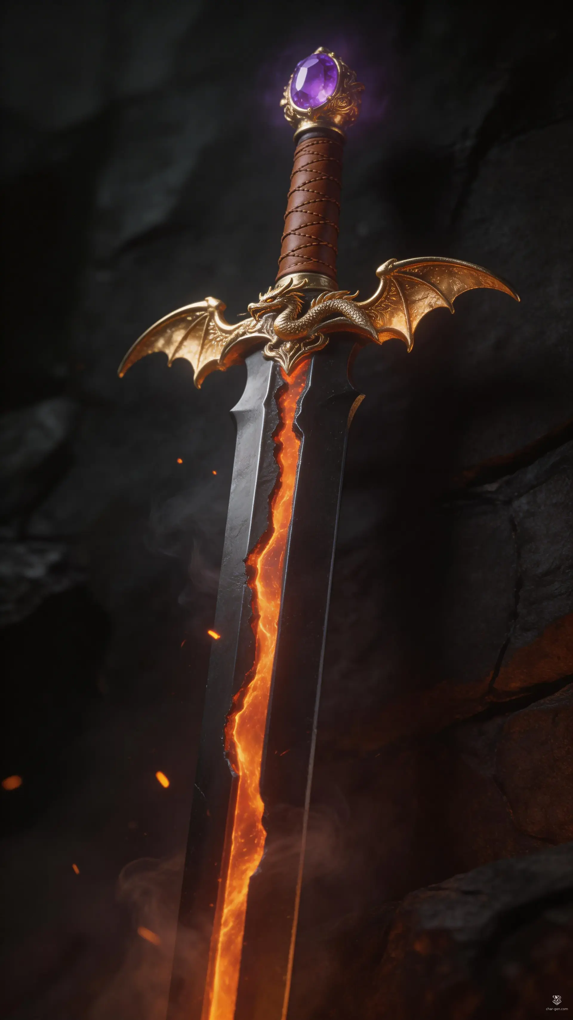Brithik, the Obsidian Heart of Chaos - AI-generated fantasy Magic Item