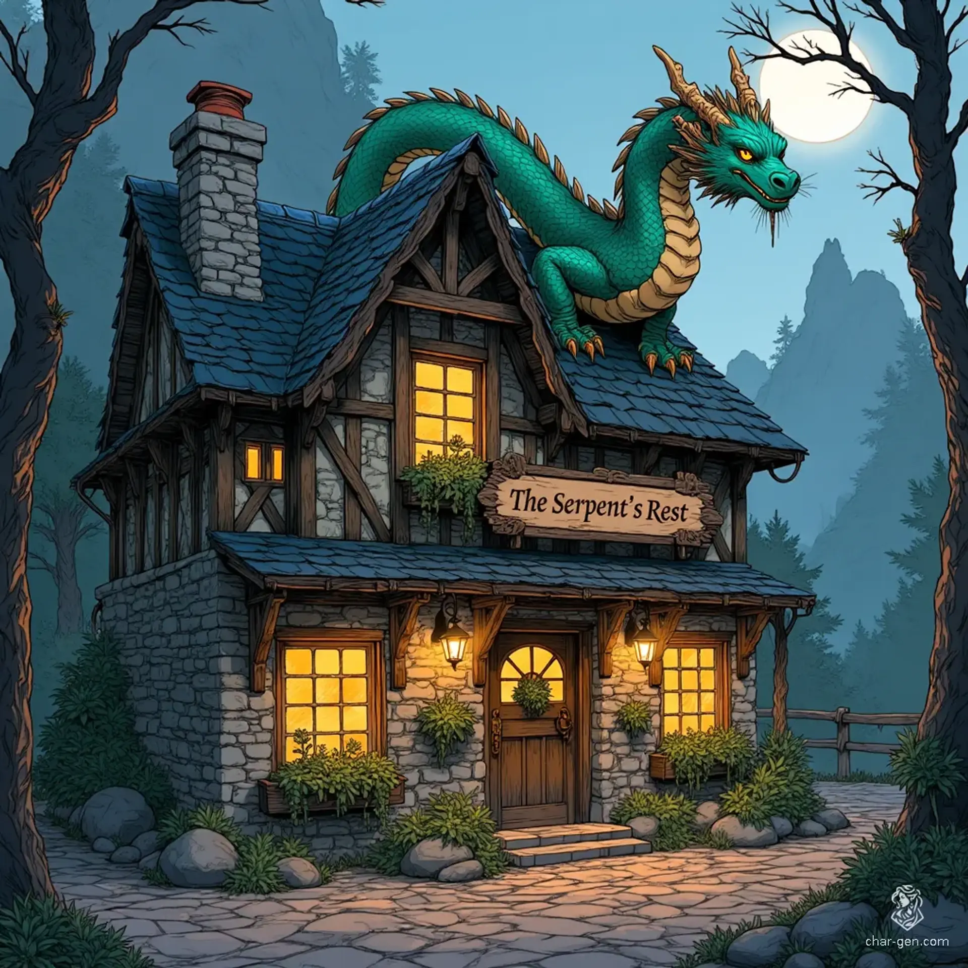 The Serpent's Rest - AI-generated fantasy Tavern